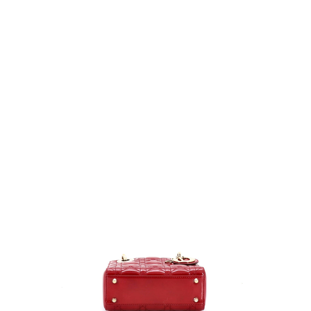 Lady Dior Chain Bag Cannage Quilt Patent Mini