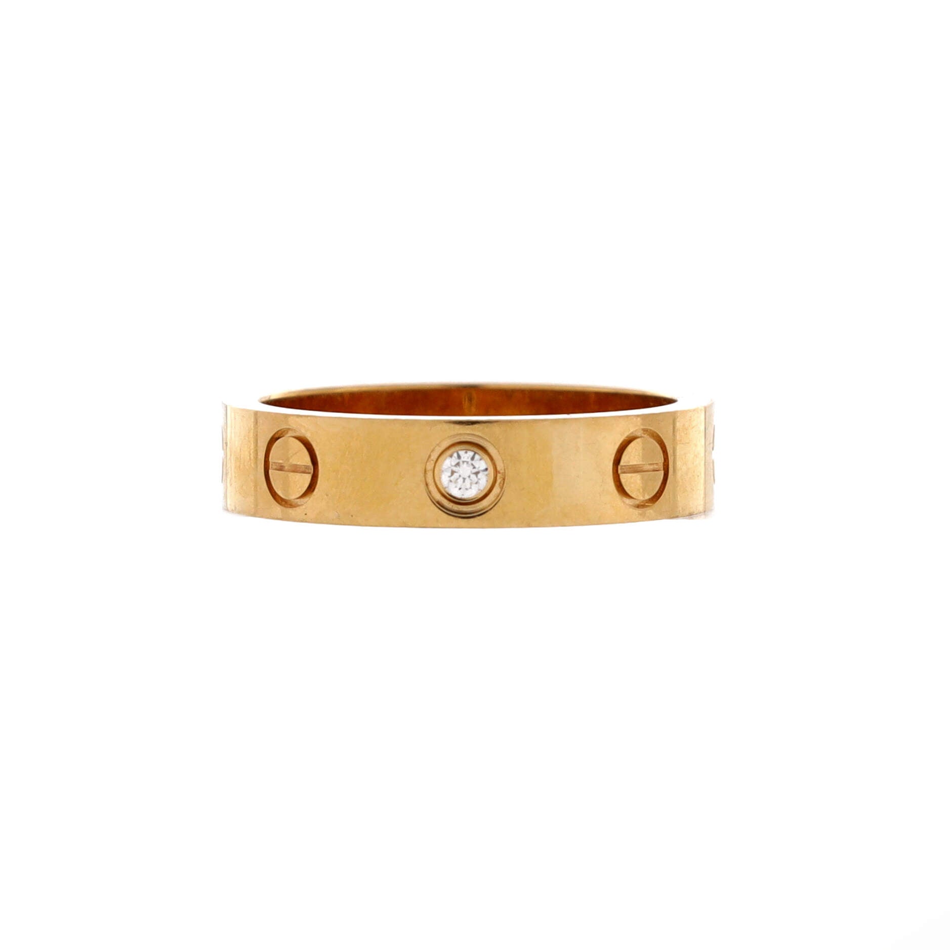Love Wedding Band 1 Diamond Ring 18K Yellow Gold with Diamond