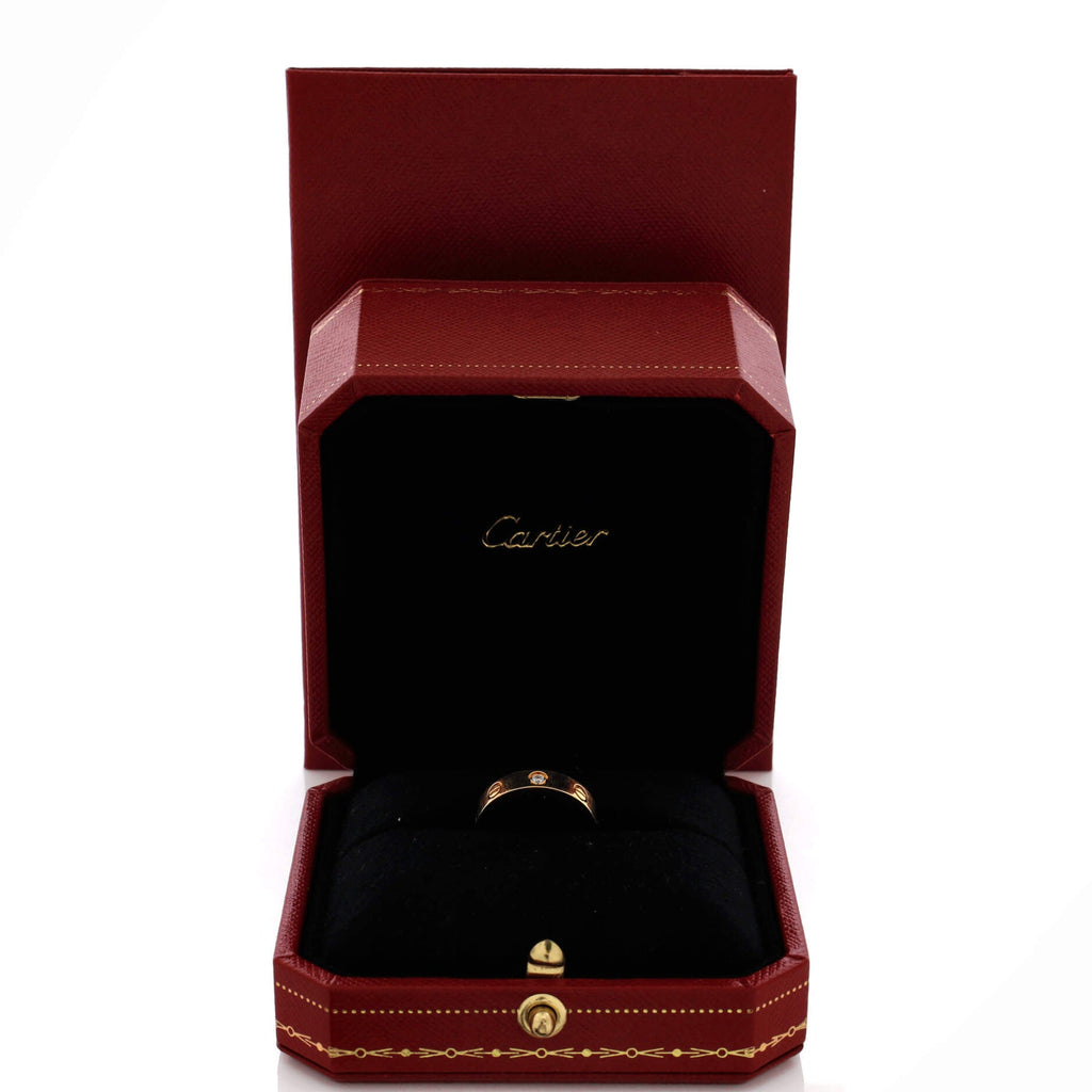 Love Wedding Band 1 Diamond Ring 18K Yellow Gold with Diamond