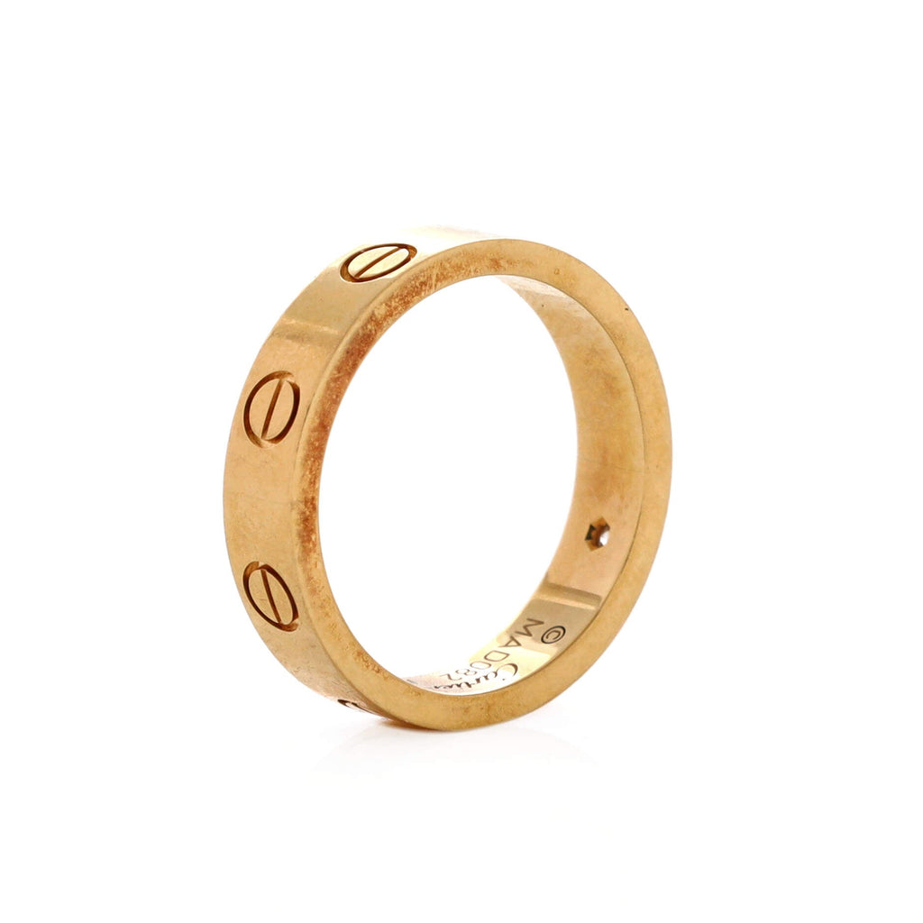 Love Wedding Band 1 Diamond Ring 18K Yellow Gold with Diamond