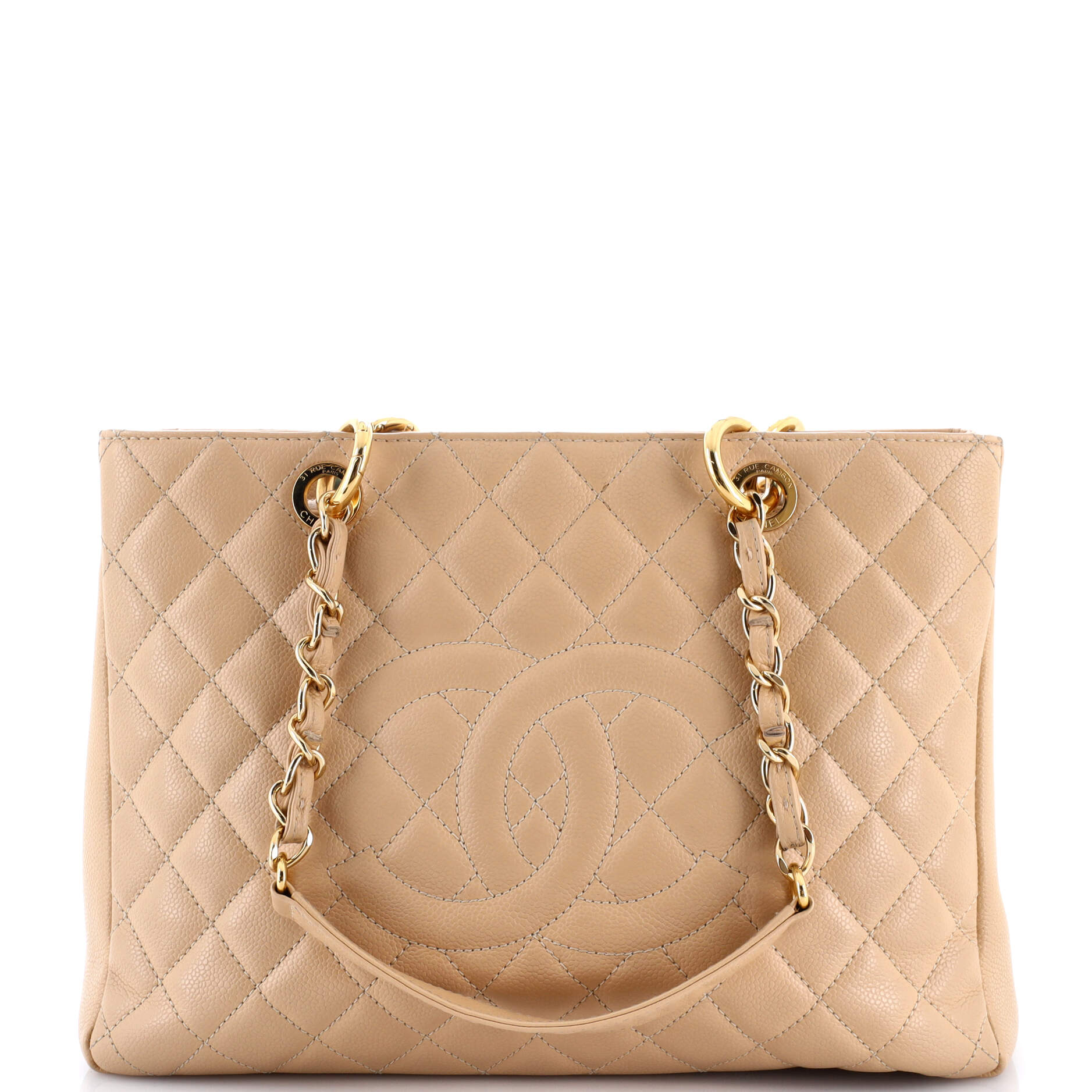 Grand Shopping Tote Quilted Caviar