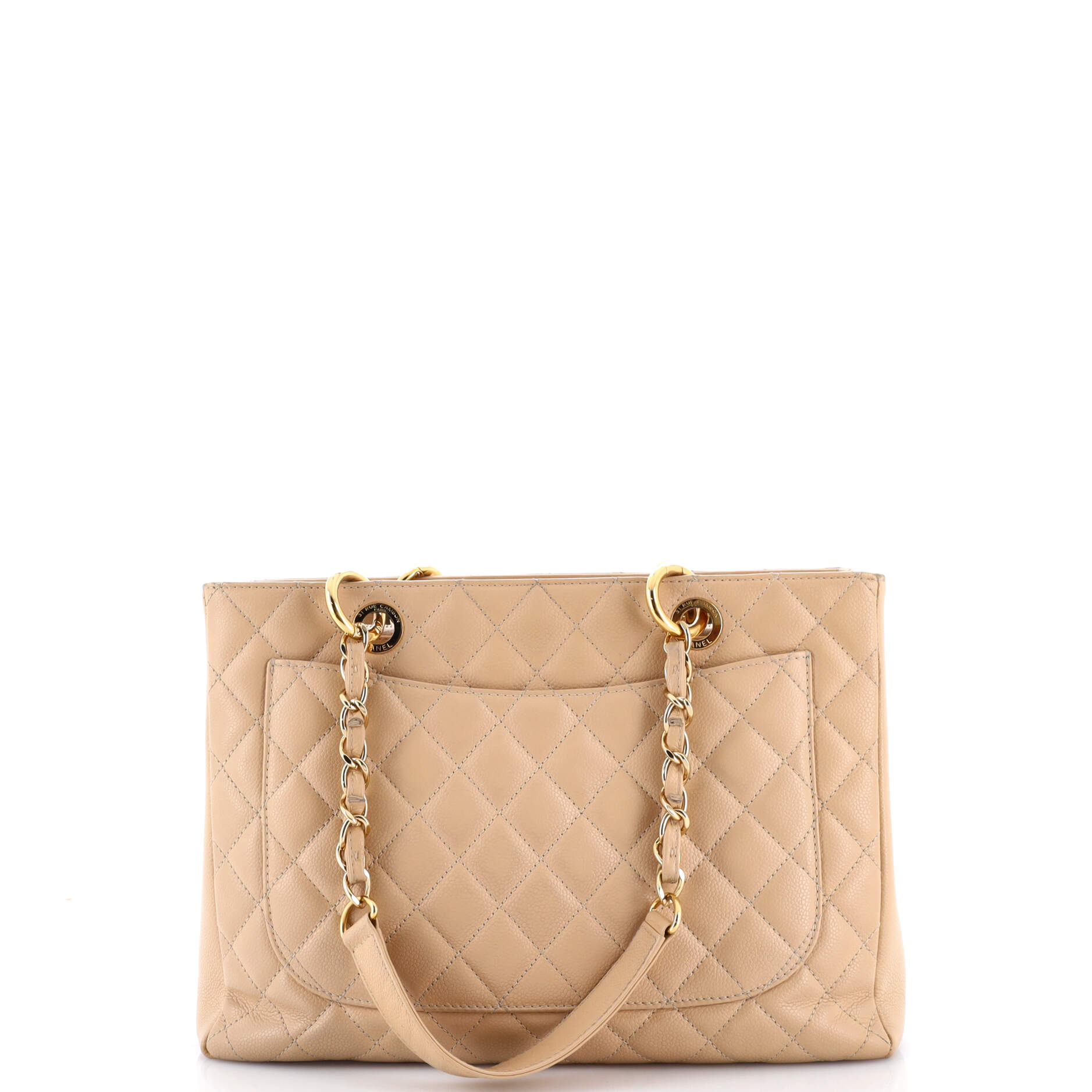 Grand Shopping Tote Quilted Caviar