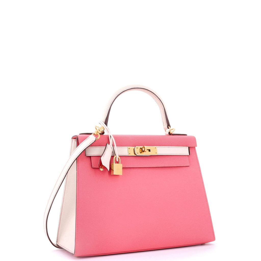 Kelly Handbag Bicolor Epsom with Gold Hardware 28