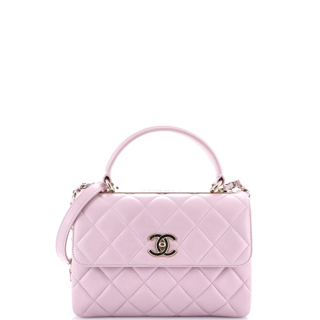 Trendy CC Top Handle Bag Quilted Lambskin Small