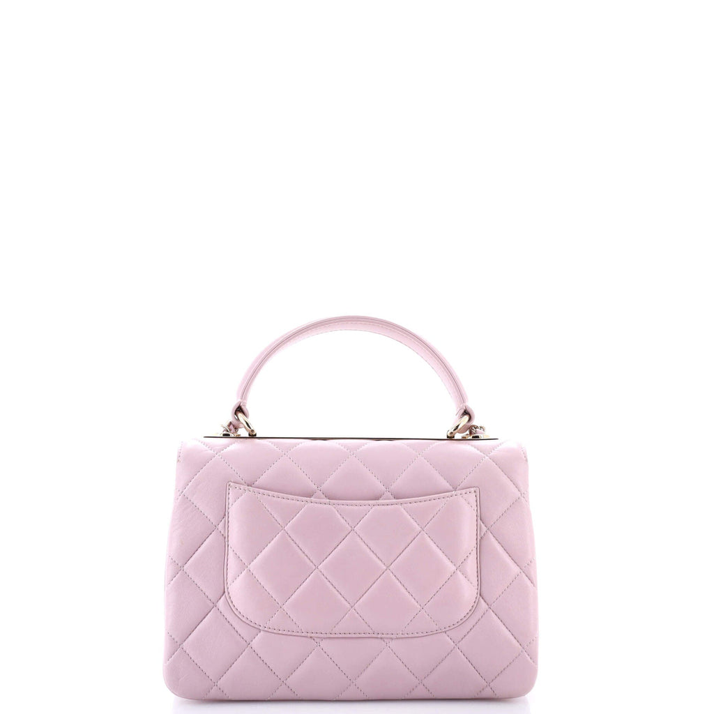 Trendy CC Top Handle Bag Quilted Lambskin Small