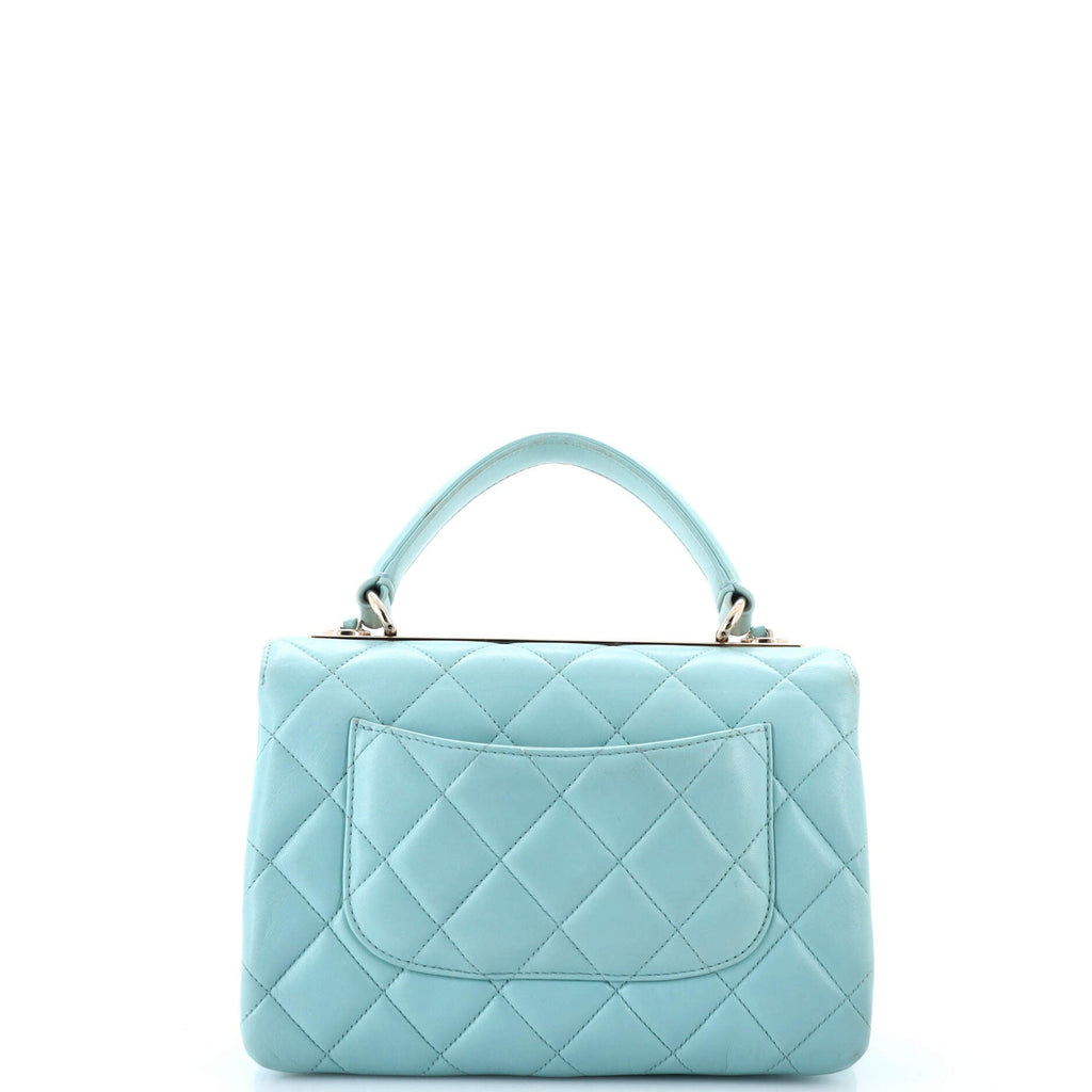 Trendy CC Top Handle Bag Quilted Lambskin Small