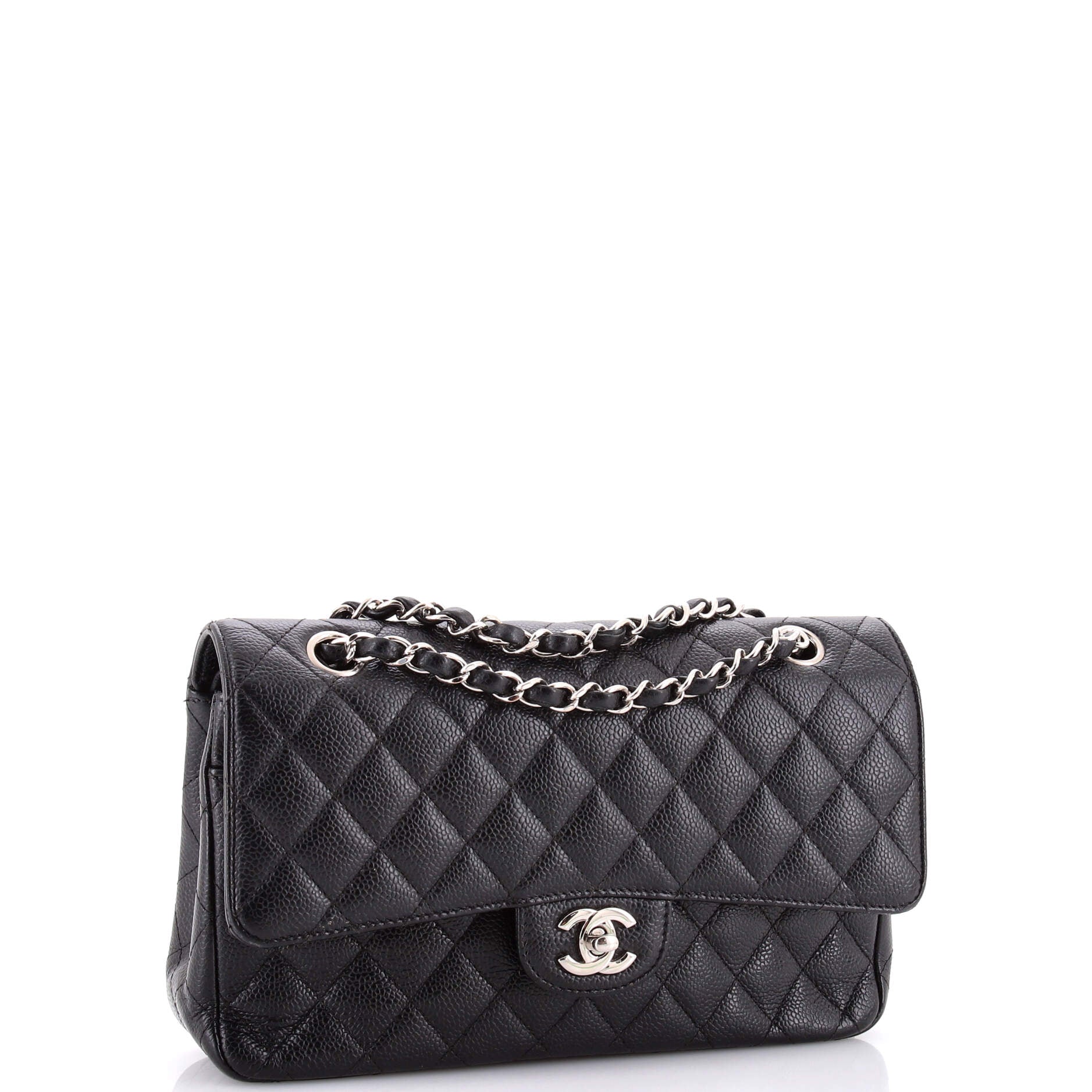 Classic Double Flap Bag Quilted Caviar Medium