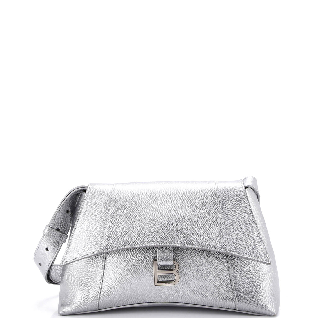Downtown Soft Hourglass Shoulder Bag Leather Small