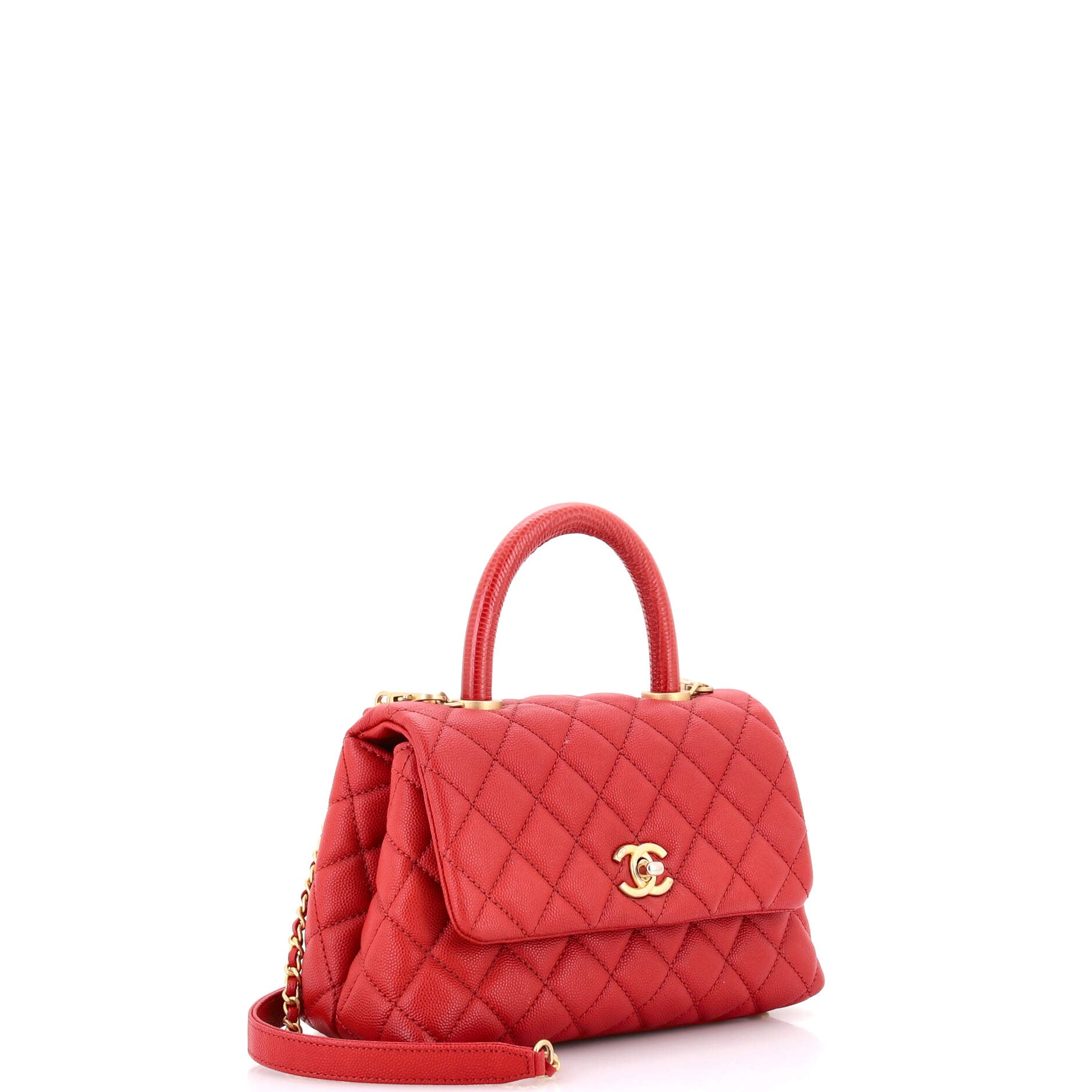 Coco Top Handle Bag Quilted Caviar Mini