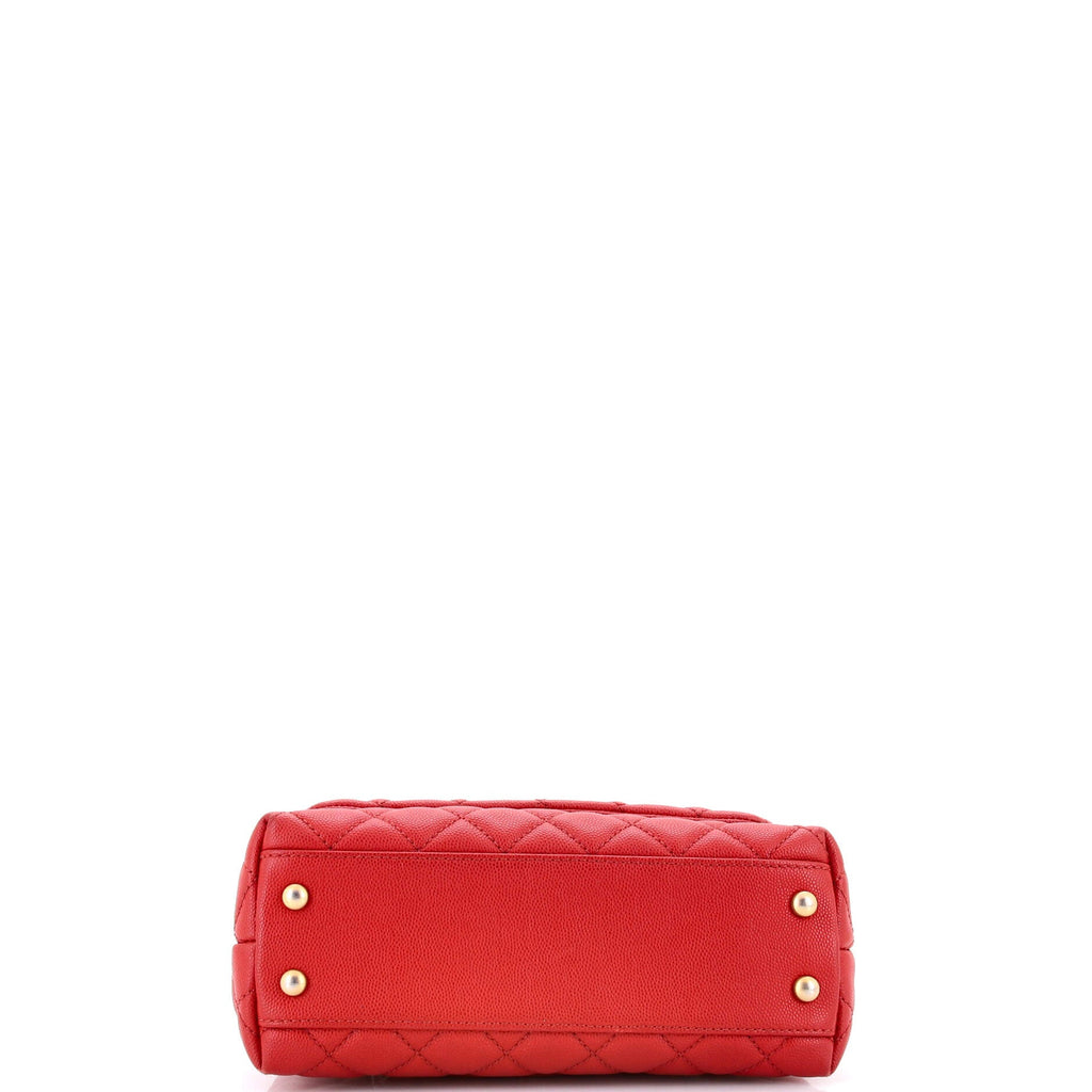 Coco Top Handle Bag Quilted Caviar Mini