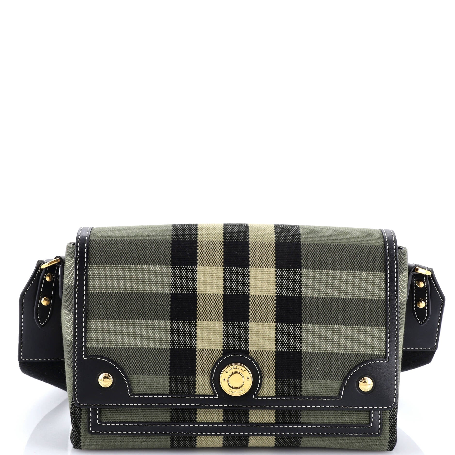 Note Crossbody Bag Check Canvas and Leather Medium