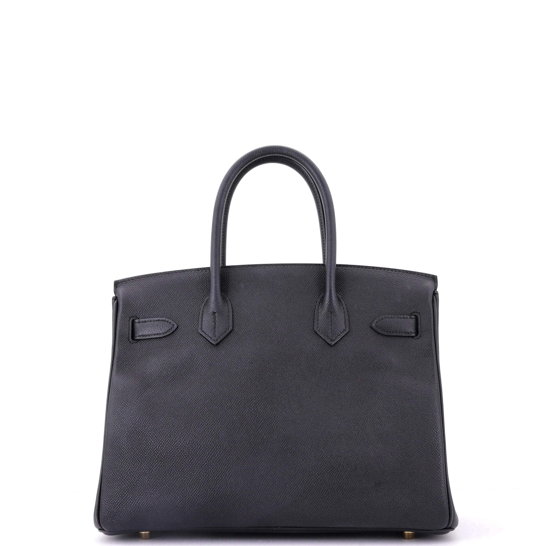 Birkin Handbag Noir Epsom with Gold Hardware 30