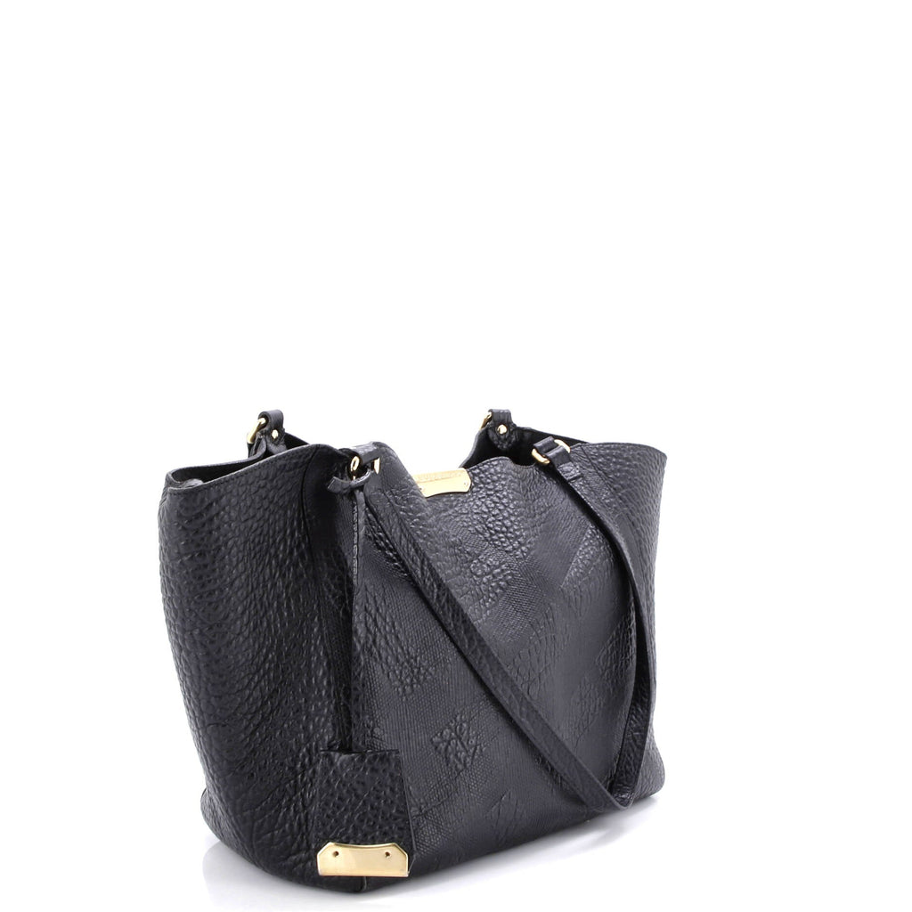 Canter Tote Check Embossed Leather Small