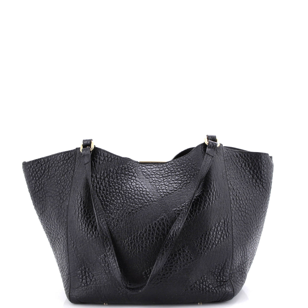 Canter Tote Check Embossed Leather Small