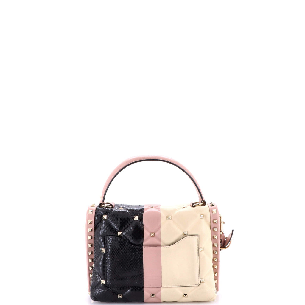 Candystud Top Handle Bag Quilted Leather and Python Medium