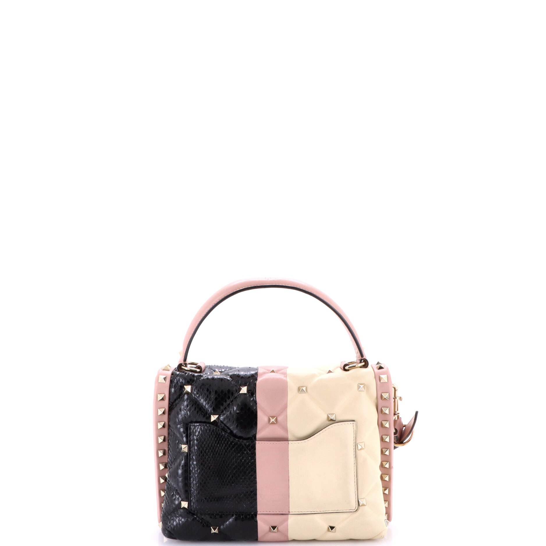 Candystud Top Handle Bag Quilted Leather and Python Medium
