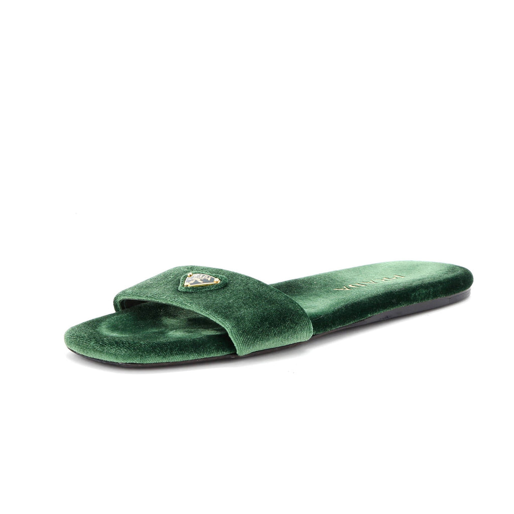 Women's Triangle Logo Slide Sandals Velvet