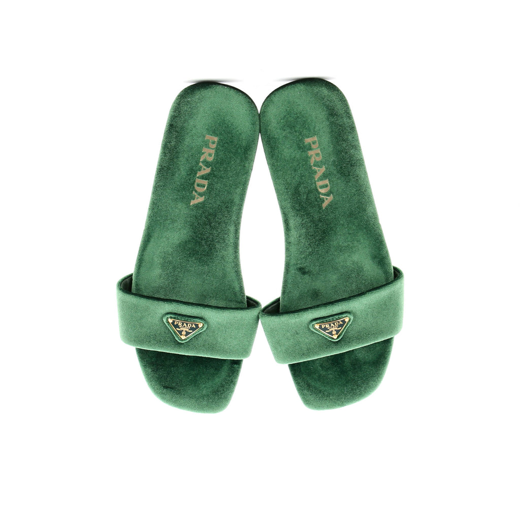 Women's Triangle Logo Slide Sandals Velvet