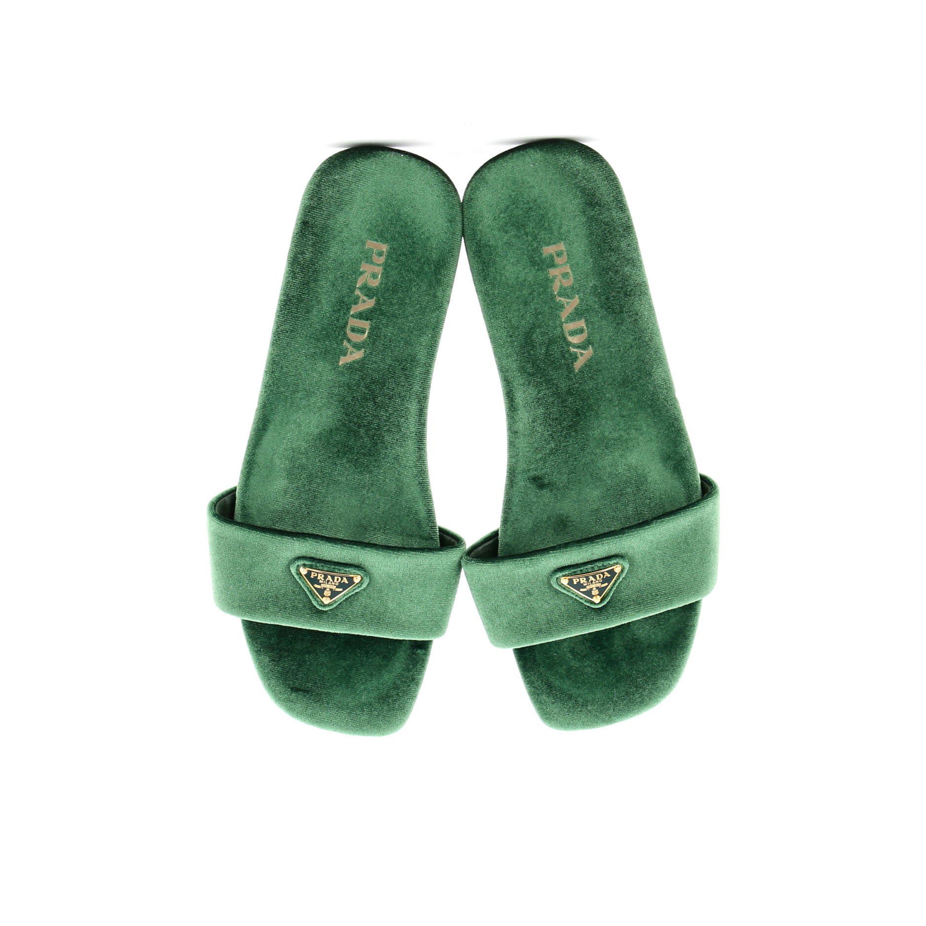 Women's Triangle Logo Slide Sandals Velvet