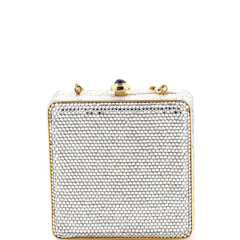 Chain Minaudiere Box Clutch Crystal Small