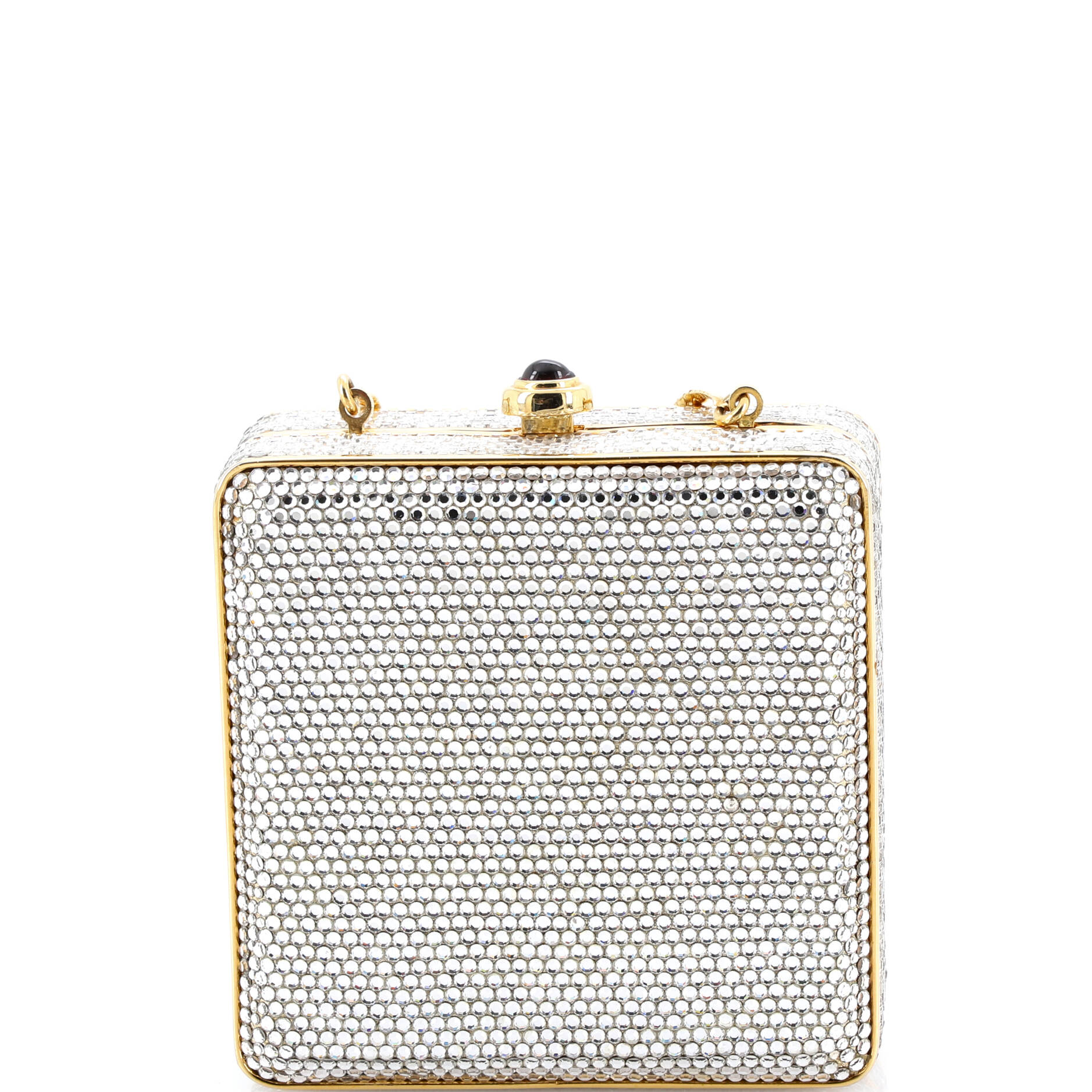 Chain Minaudiere Box Clutch Crystal Small
