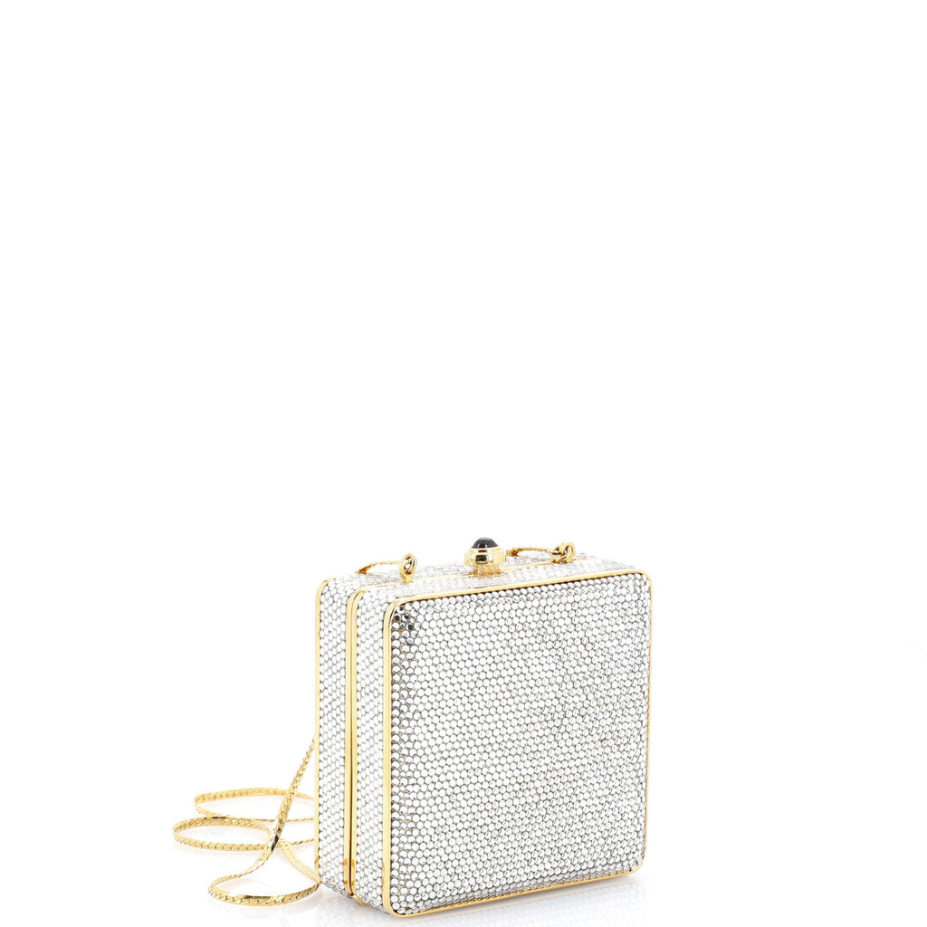 Chain Minaudiere Box Clutch Crystal Small