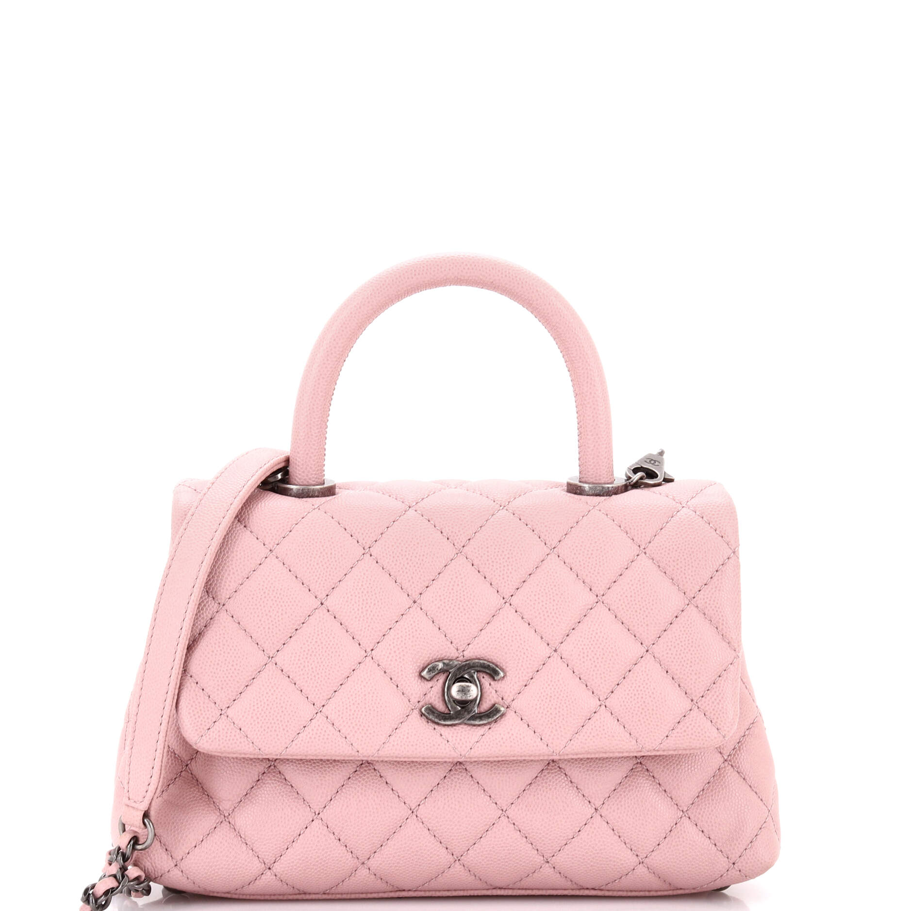 Coco Top Handle Bag Quilted Caviar Mini