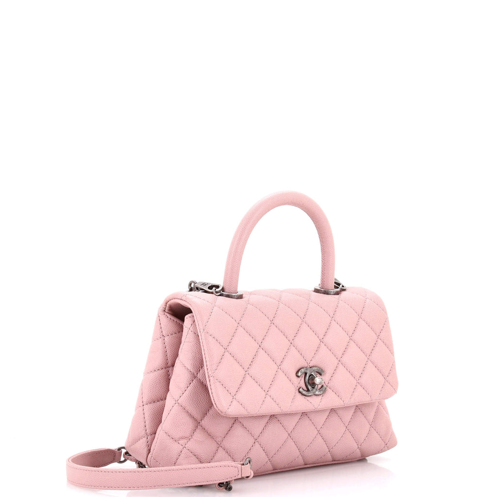 Coco Top Handle Bag Quilted Caviar Mini