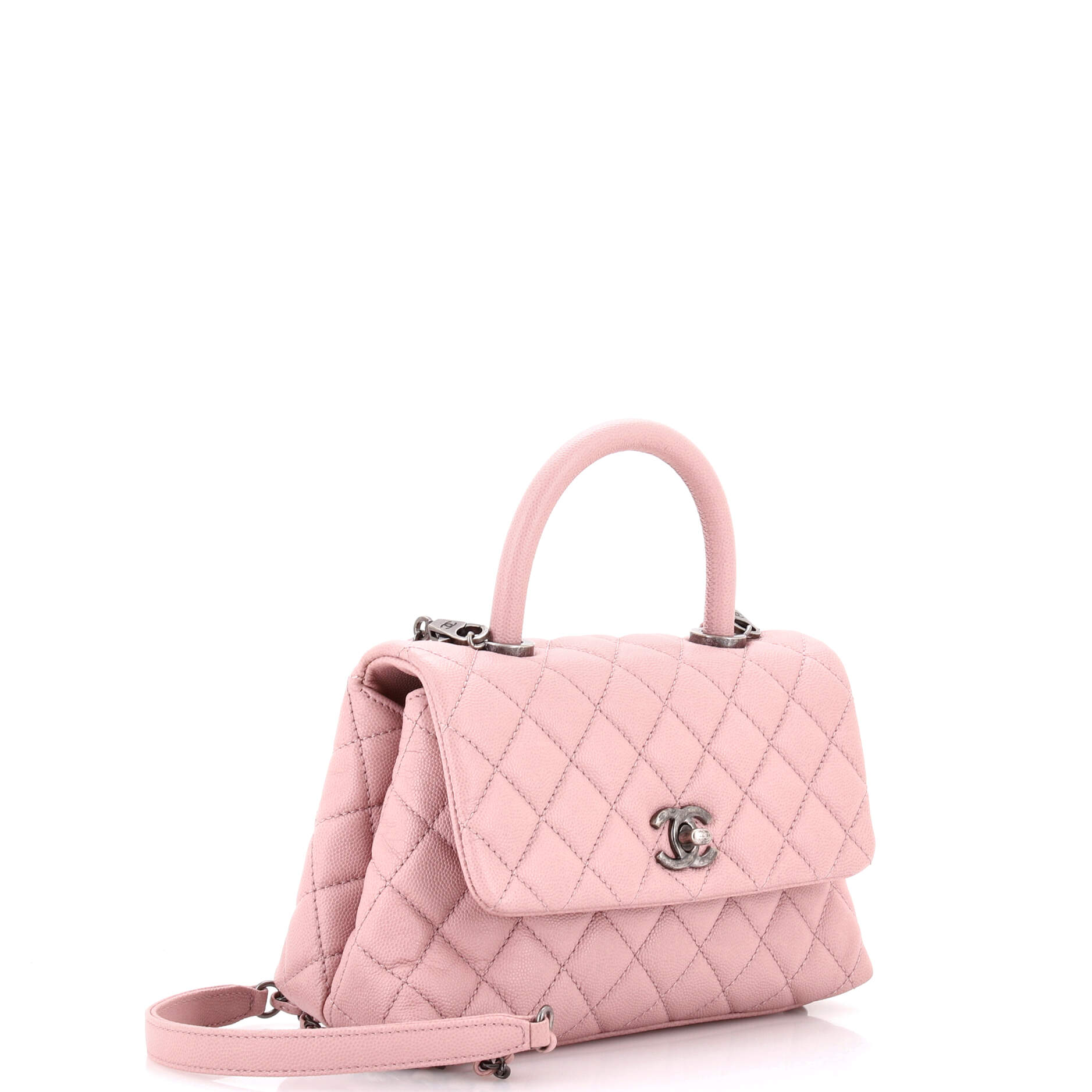 Coco Top Handle Bag Quilted Caviar Mini