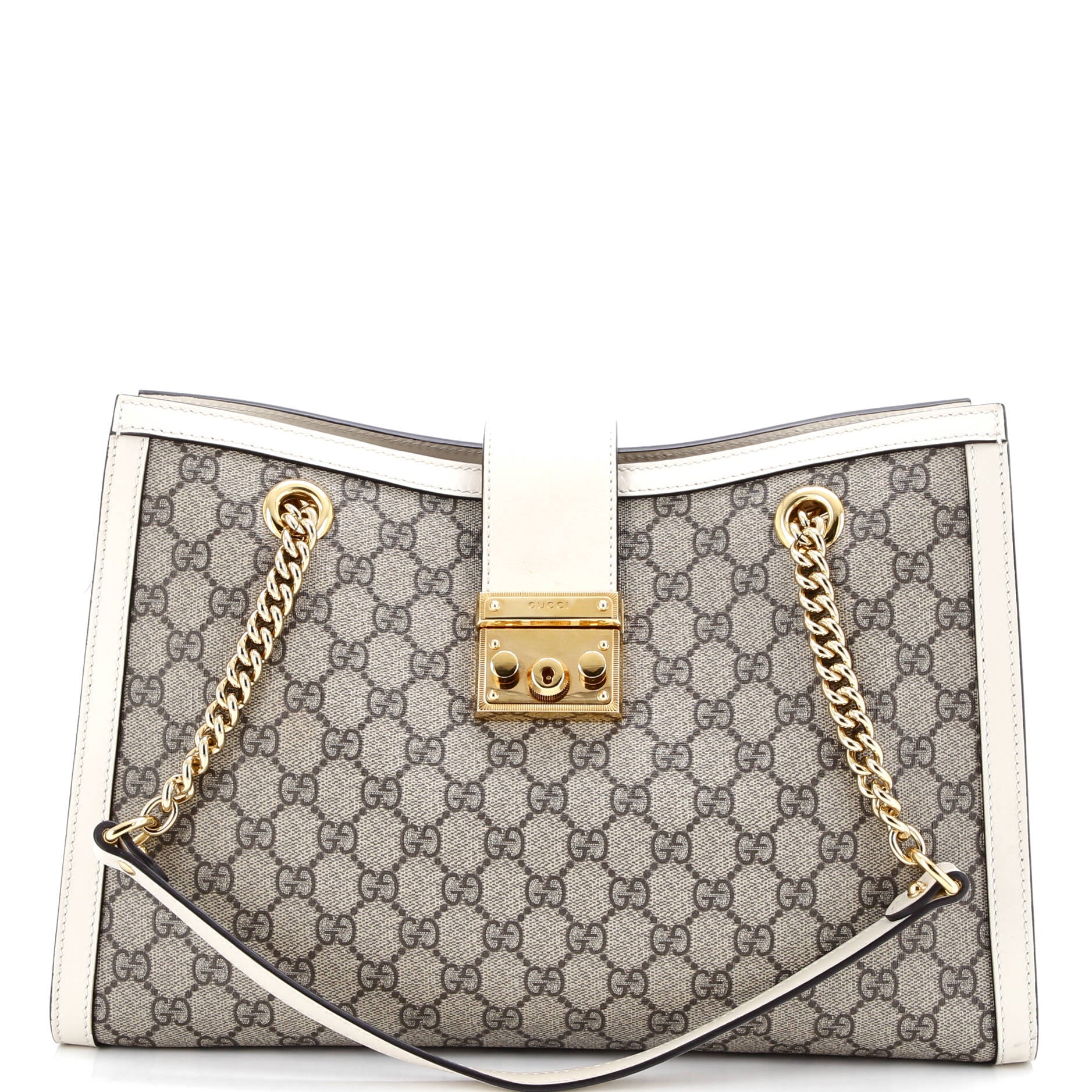 Padlock Chain Tote GG Coated Canvas with Leather Medium