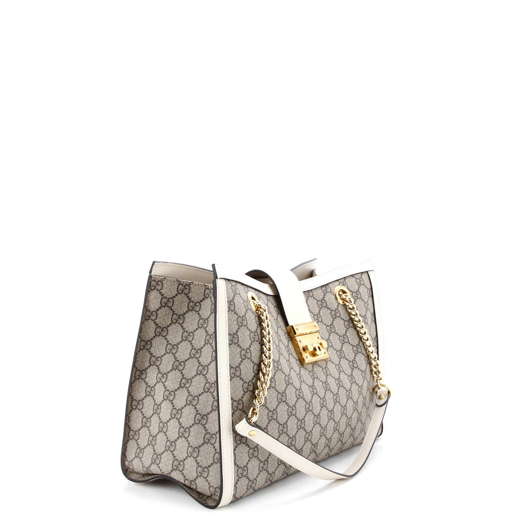 Padlock Chain Tote GG Coated Canvas with Leather Medium