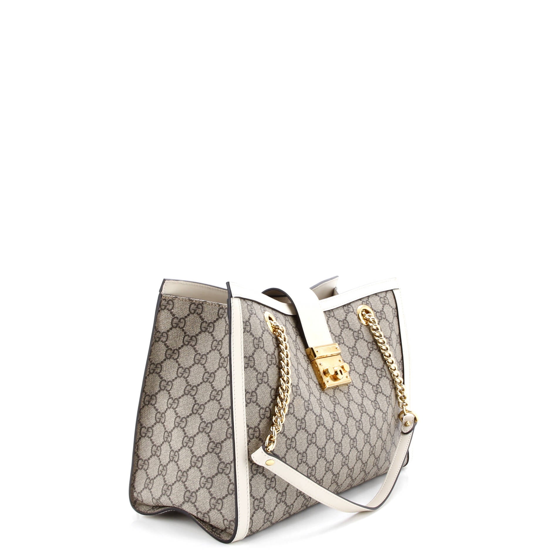 Padlock Chain Tote GG Coated Canvas with Leather Medium