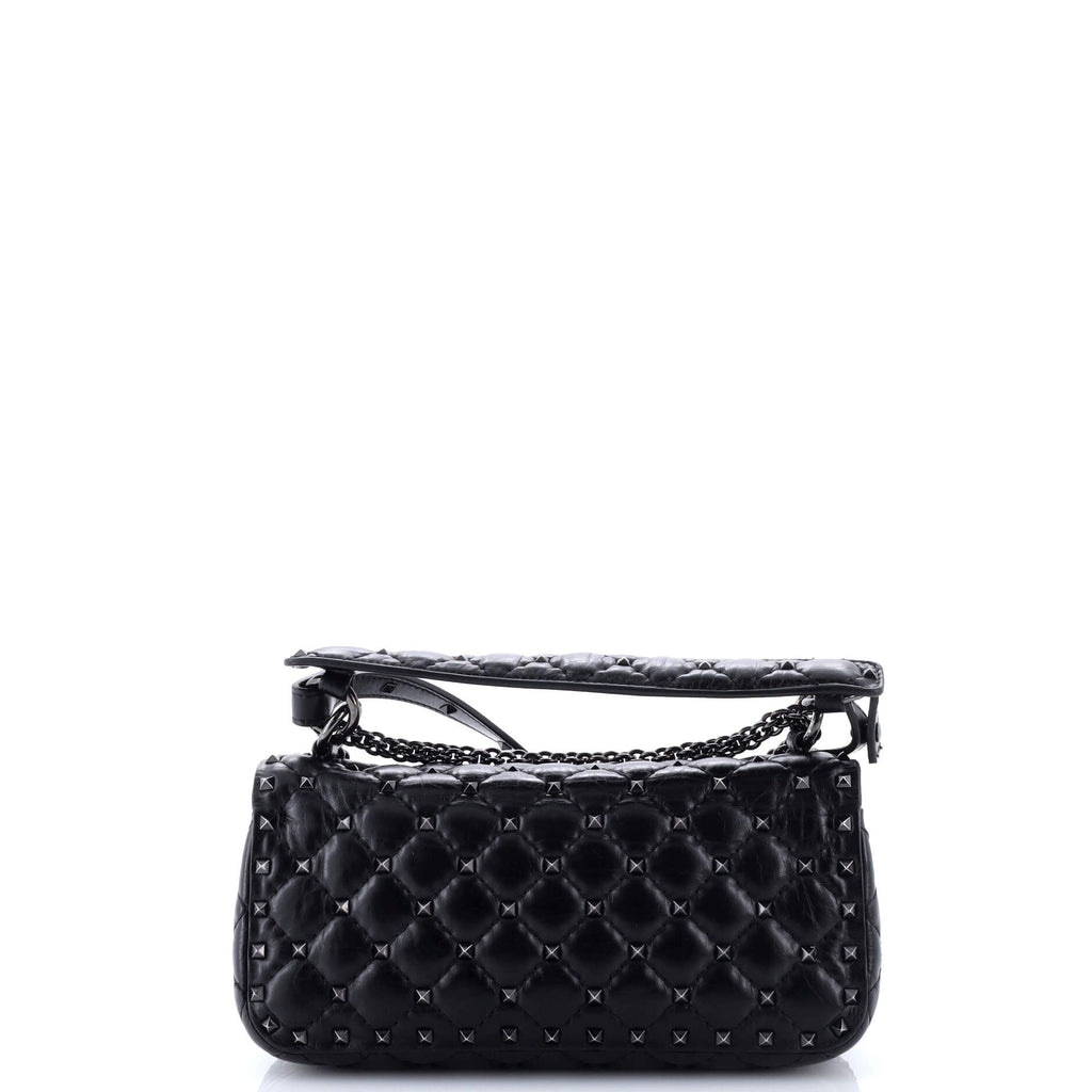 Rockstud Spike Full Flap Shoulder Bag Quilted Leather Medium