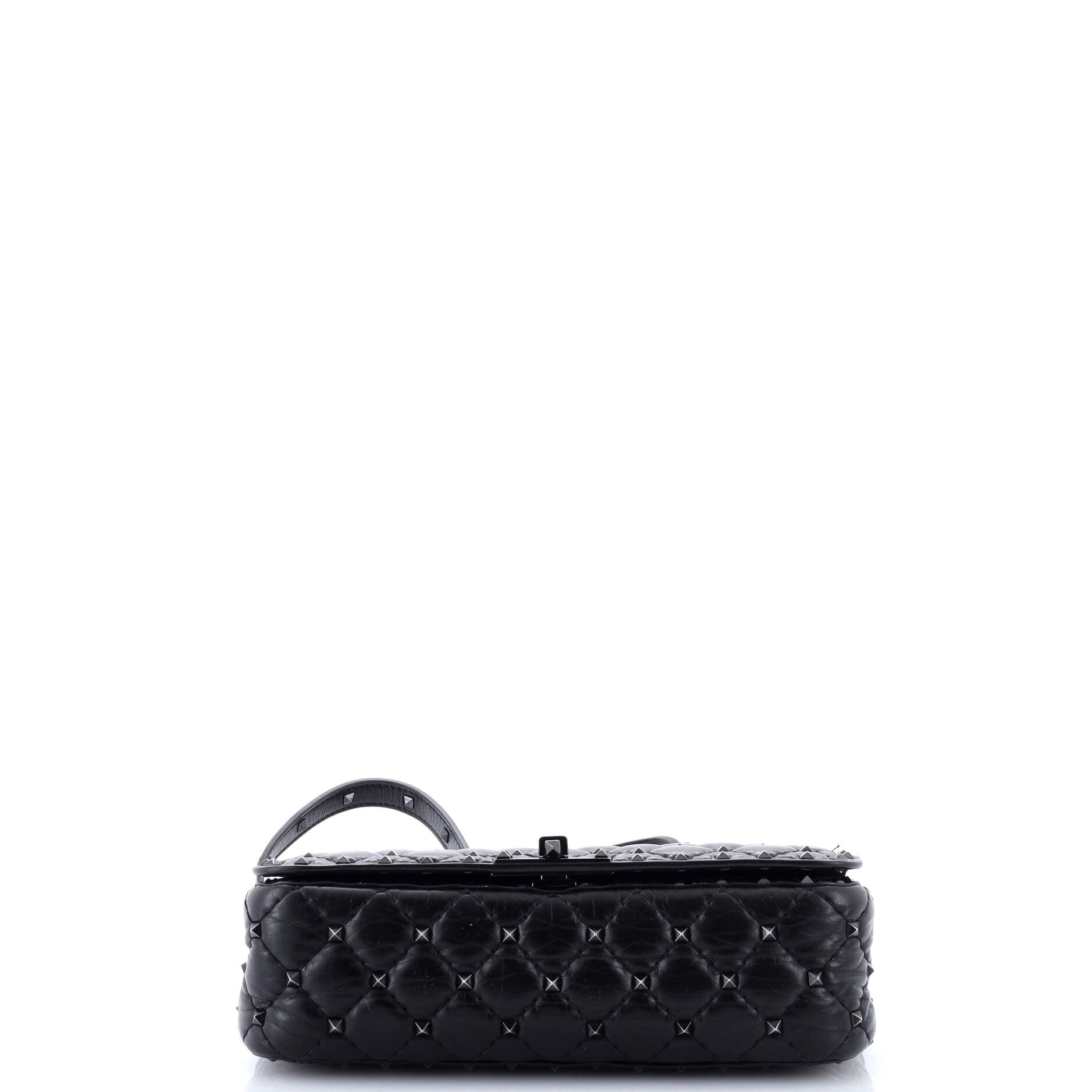 Rockstud Spike Full Flap Shoulder Bag Quilted Leather Medium