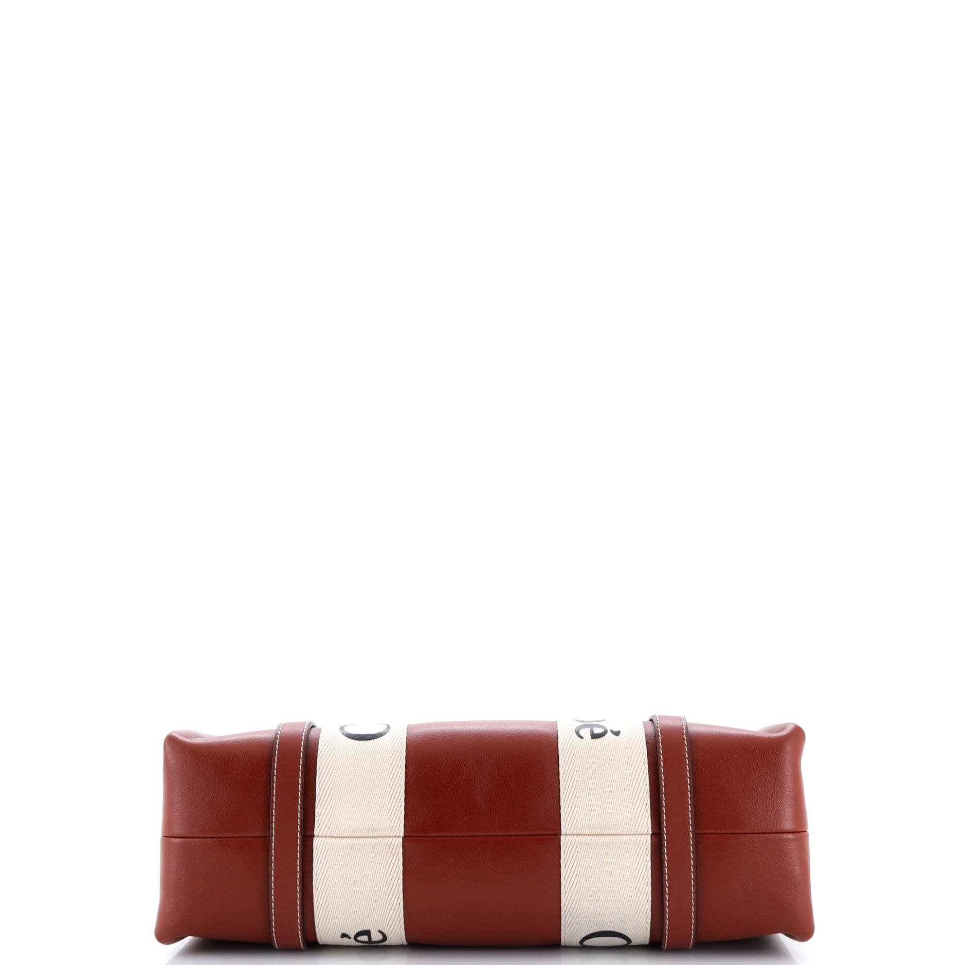 Woody Tote Leather with Canvas Medium