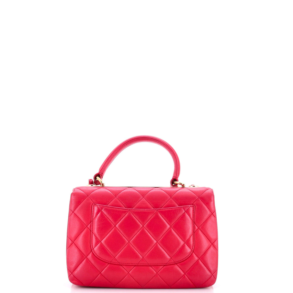 Trendy CC Top Handle Bag Quilted Lambskin Small