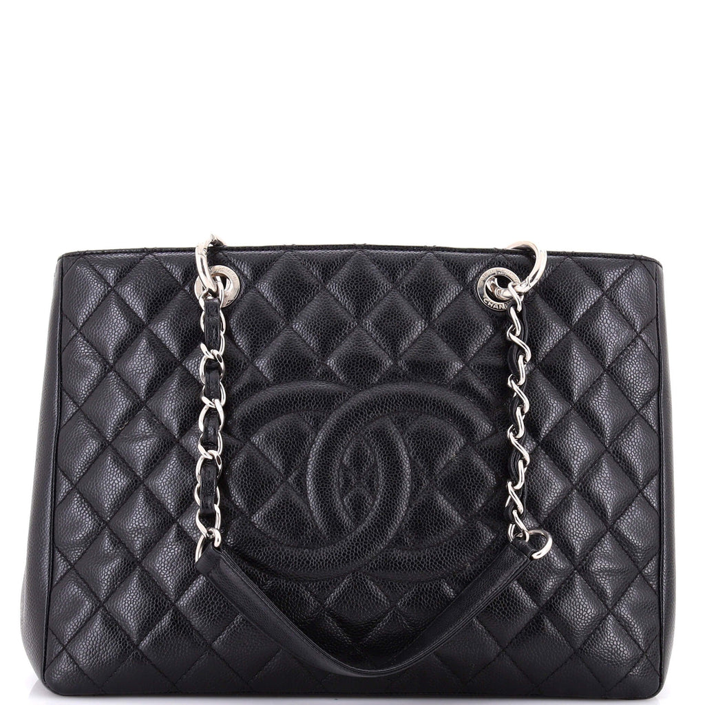 Grand Shopping Tote Quilted Caviar
