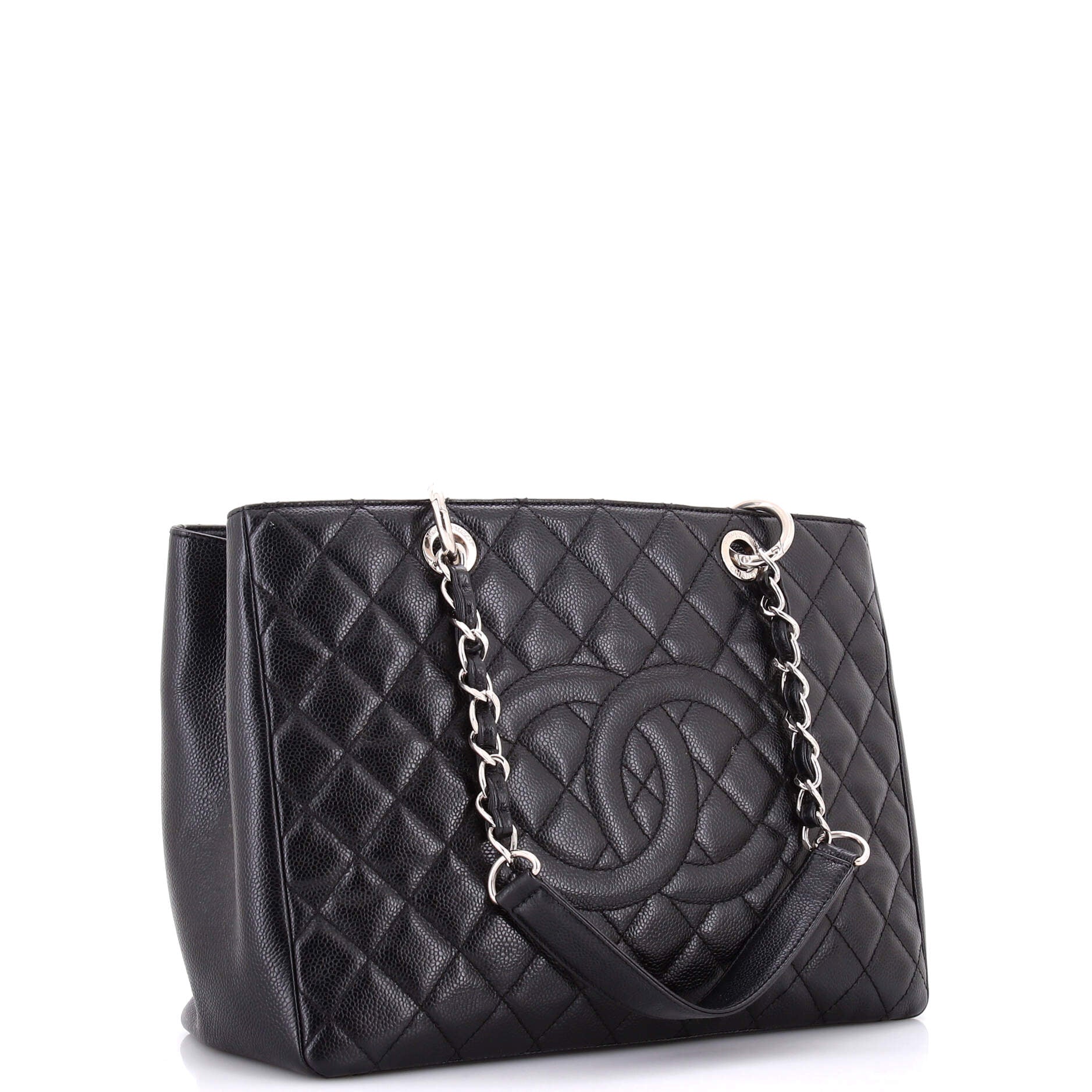 Grand Shopping Tote Quilted Caviar
