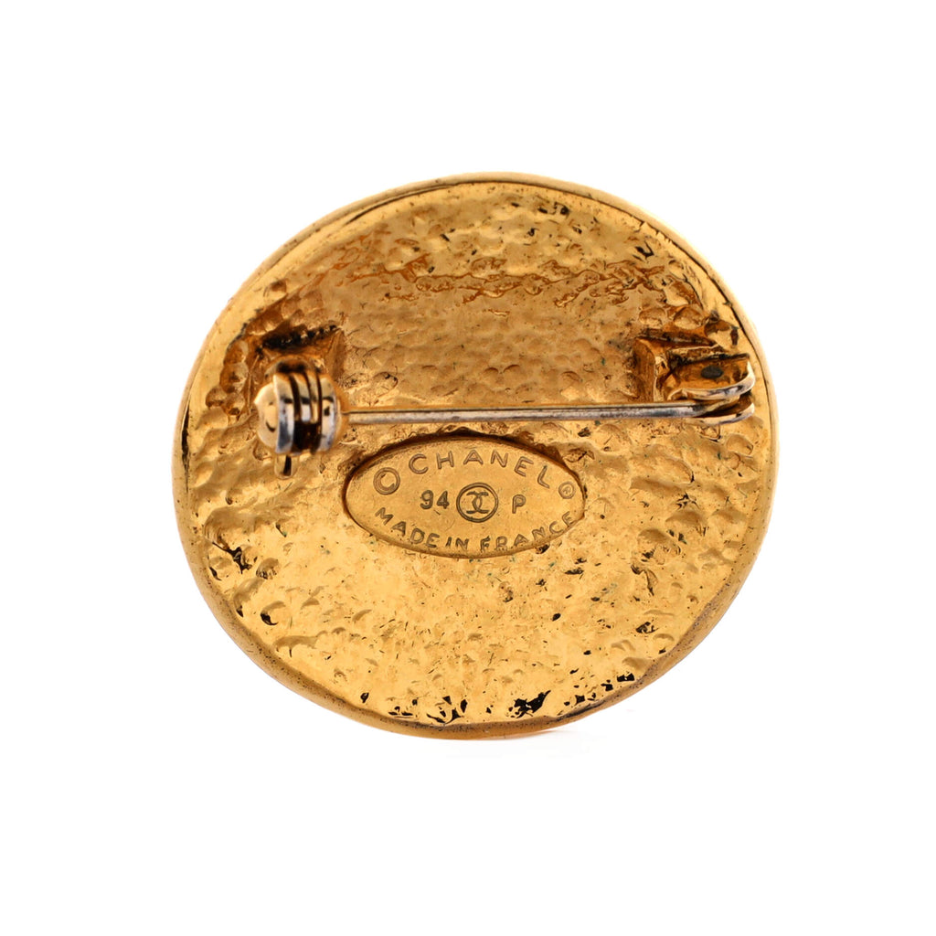 Vintage Logo Round Brooch Metal