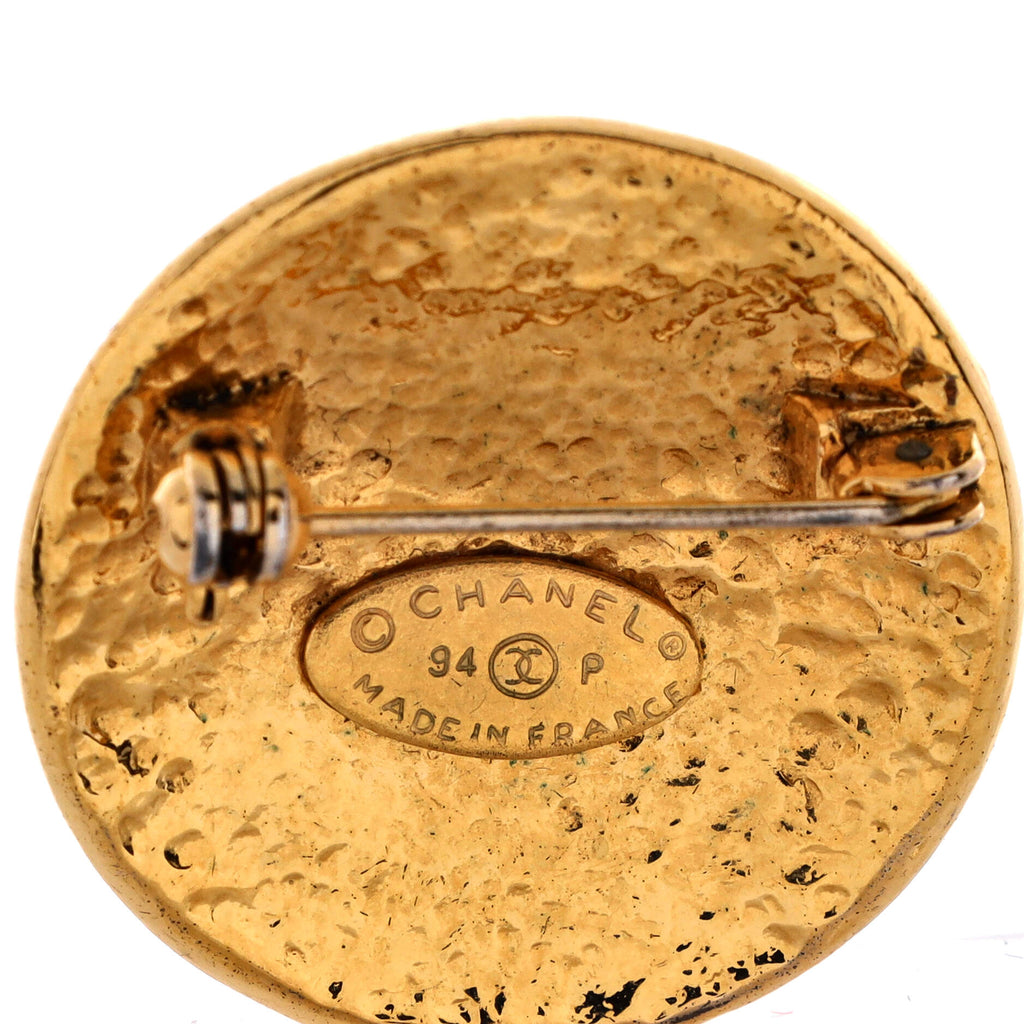 Vintage Logo Round Brooch Metal