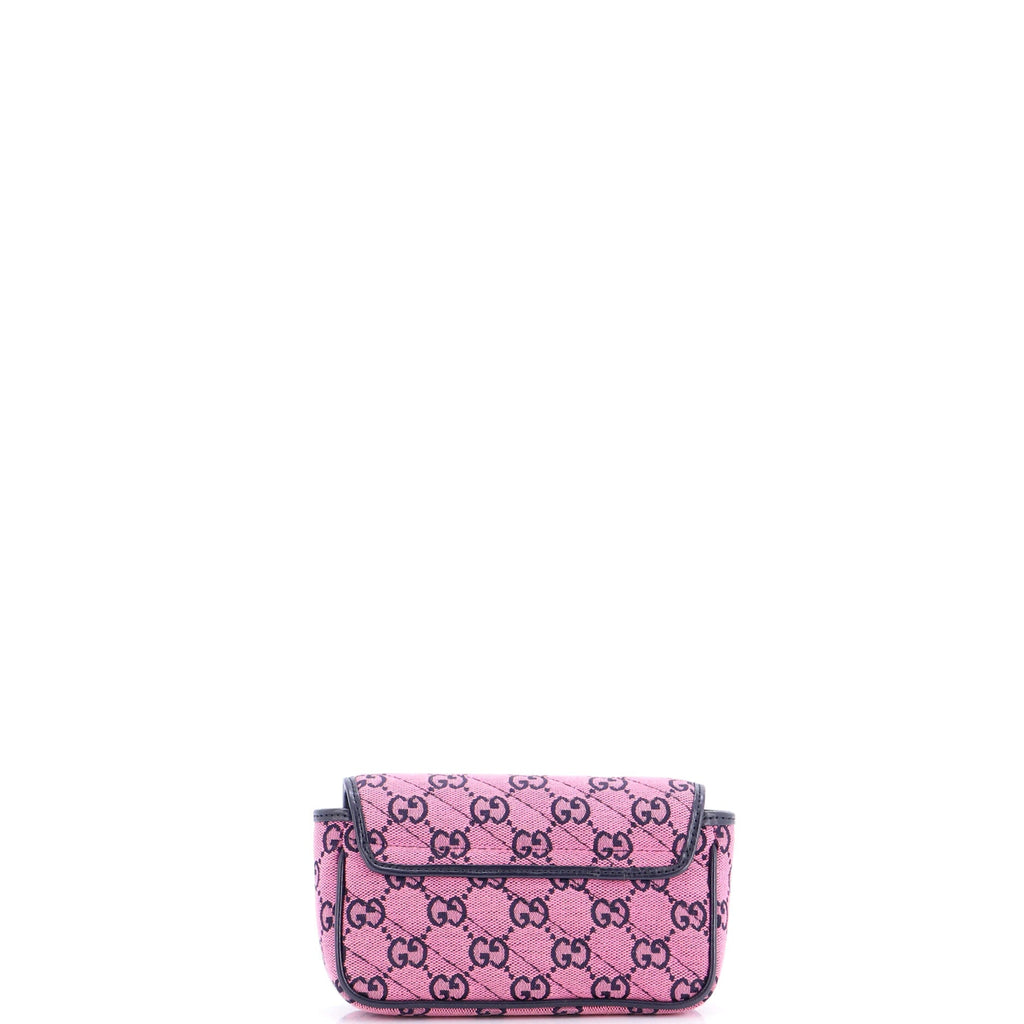 GG Marmont Flap Bag Diagonal Quilted GG Canvas Super Mini