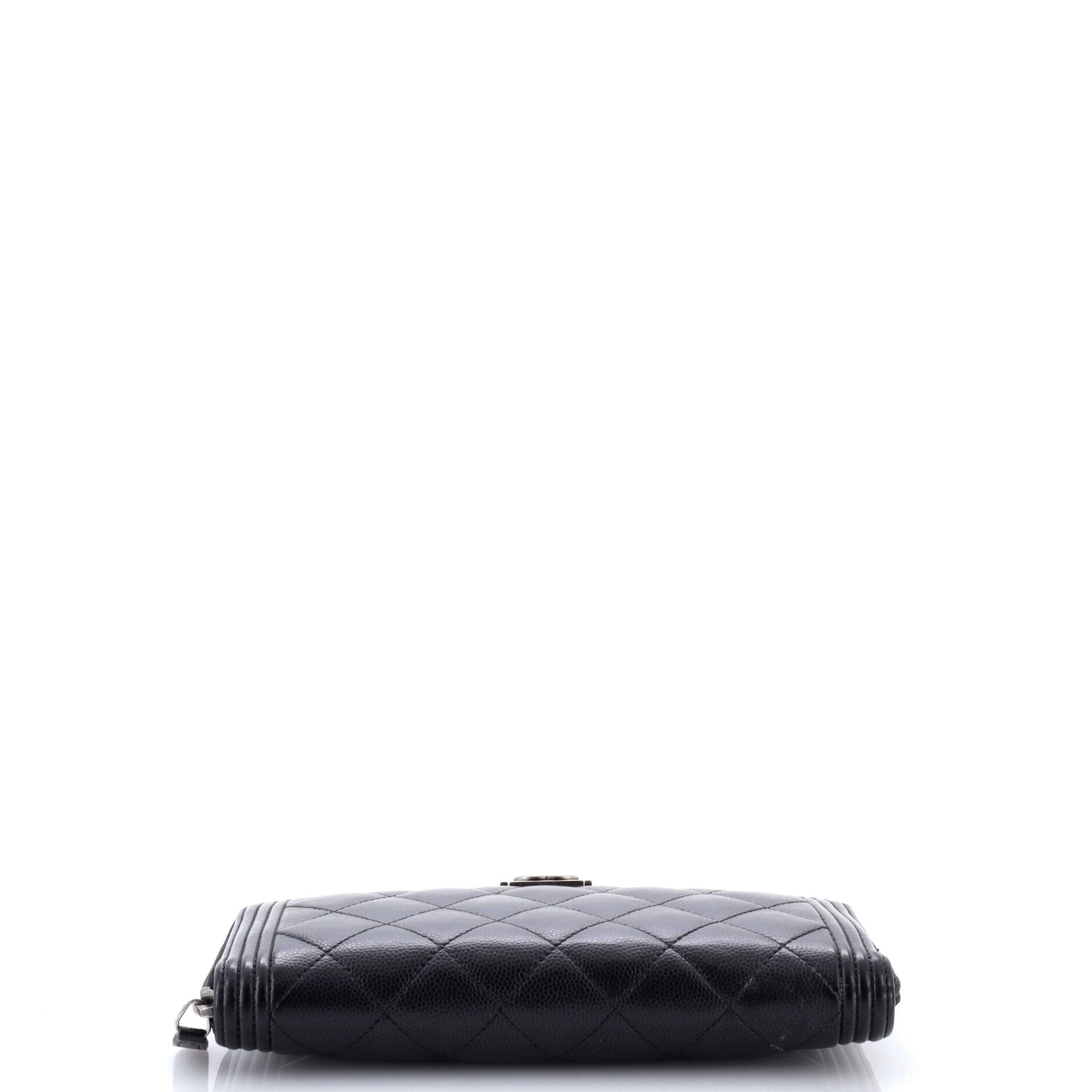 Boy Zip Around Wallet Quilted Caviar Long