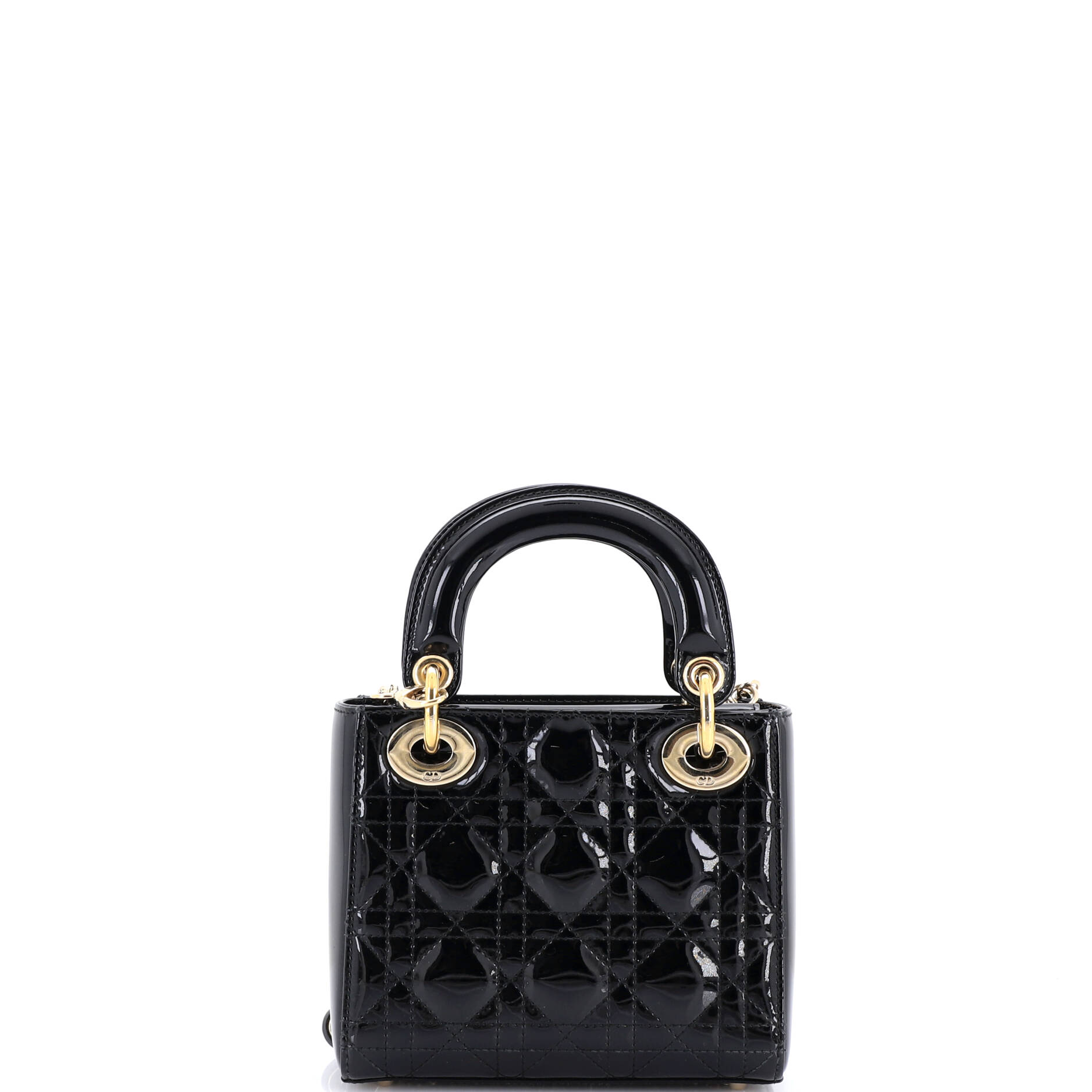 Lady Dior Chain Bag Cannage Quilt Patent Mini