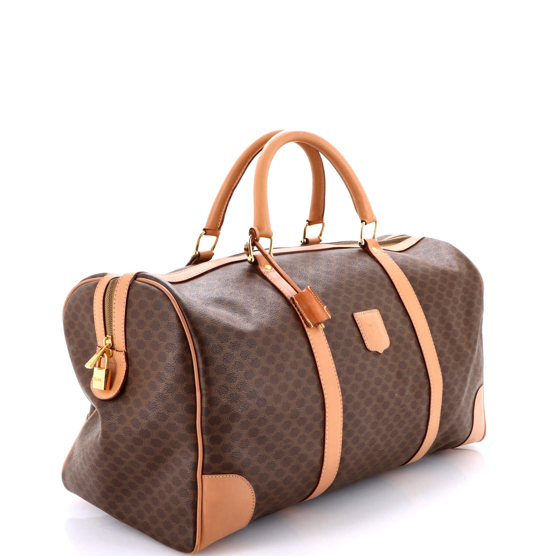 Vintage Duffle Bag Macadam Coated Canvas Large