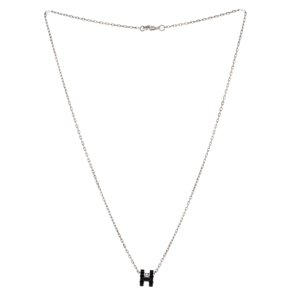 Pop H Pendant Chain Necklace Metal and Enamel Mini