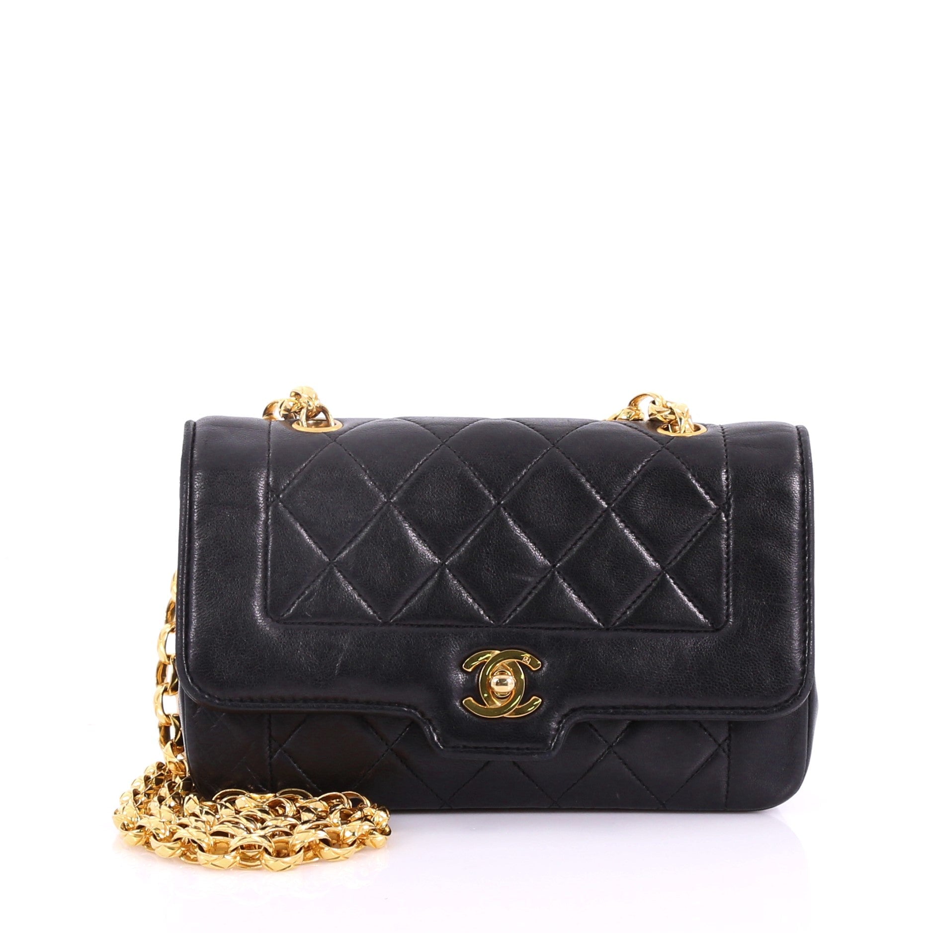 Vintage CC Chain Flap Bag Quilted Leather Mini