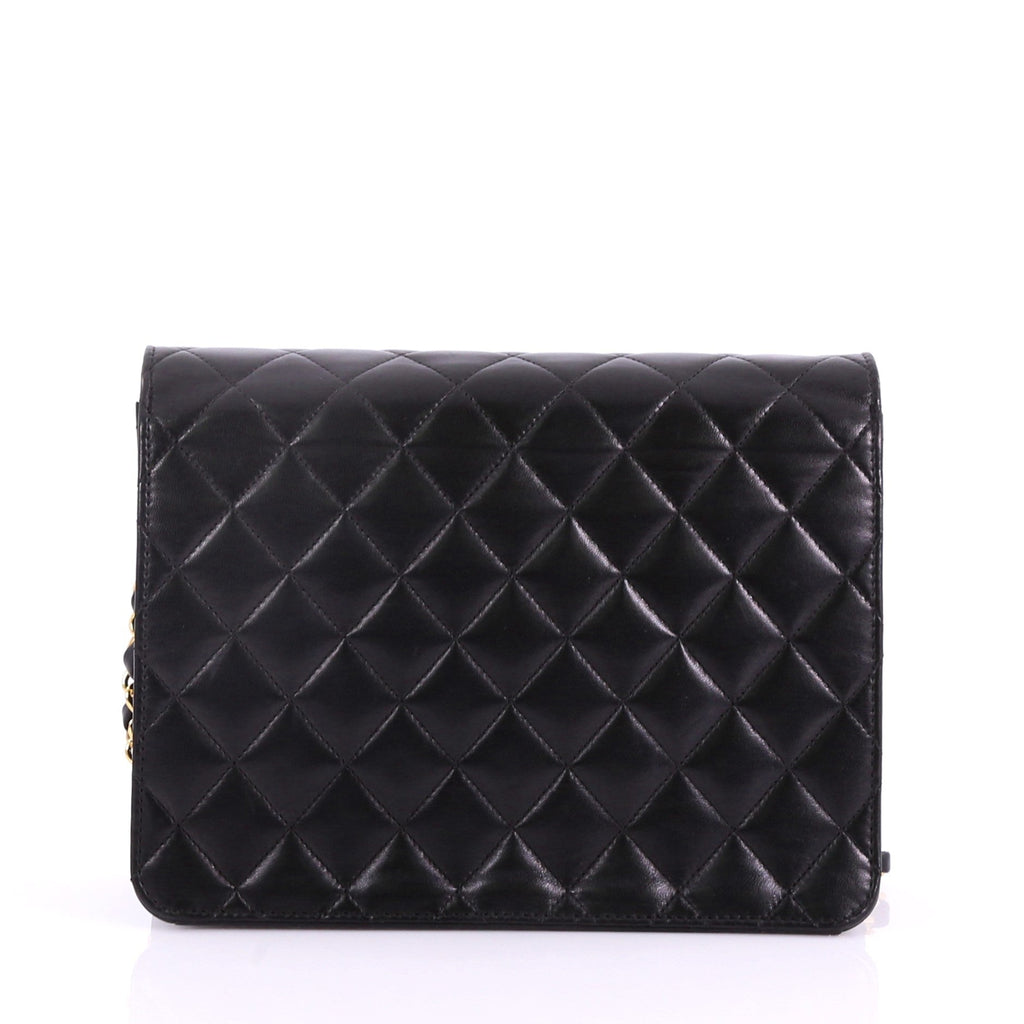 Vintage Clutch with Chain Quilted Leather Small
