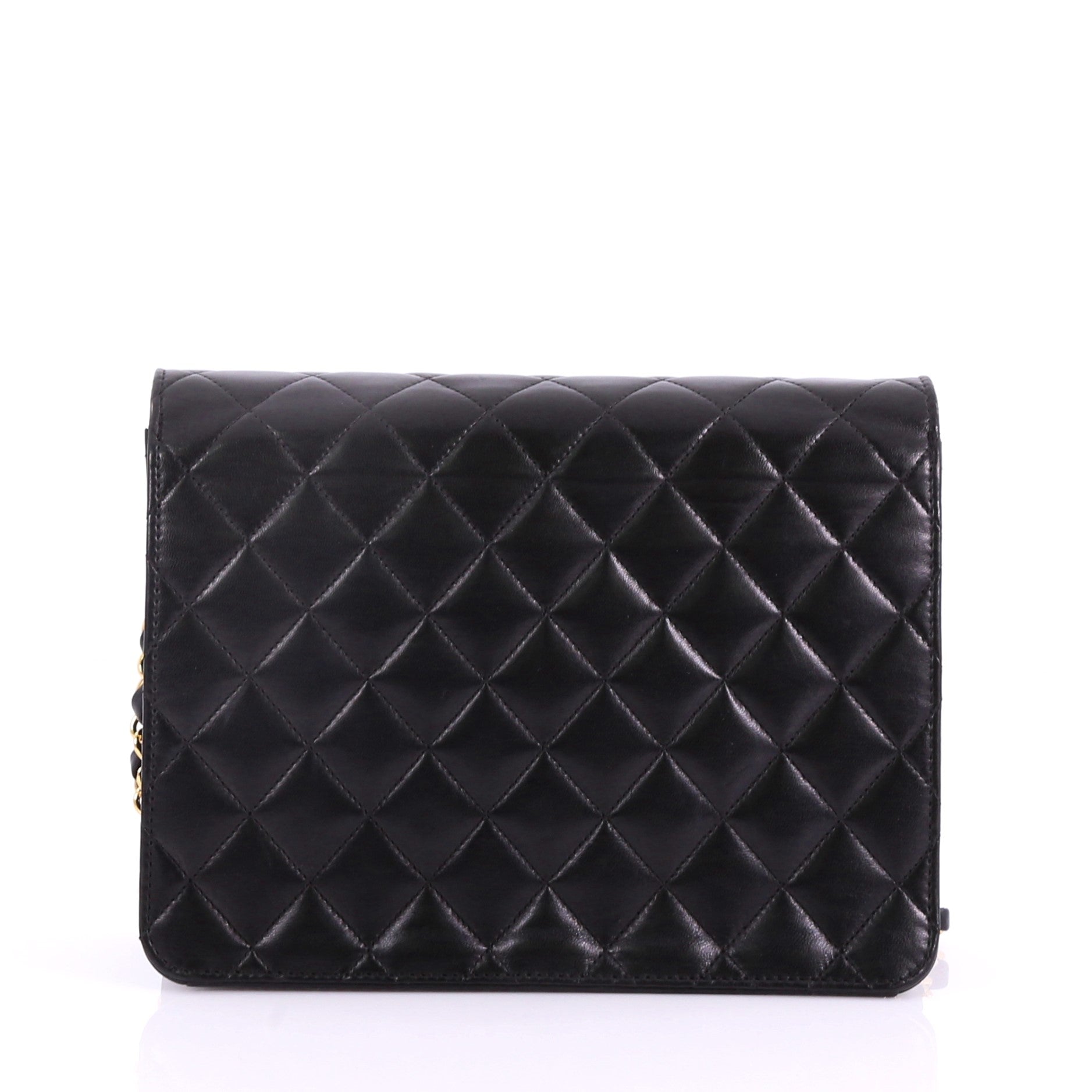 Vintage Clutch with Chain Quilted Leather Small