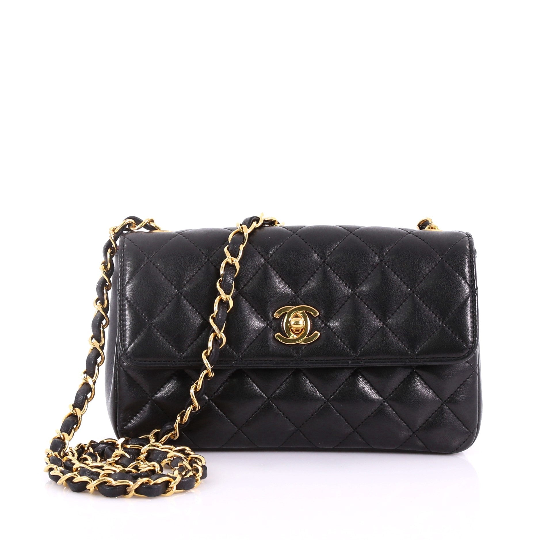 Vintage CC Chain Flap Bag Quilted Leather Mini