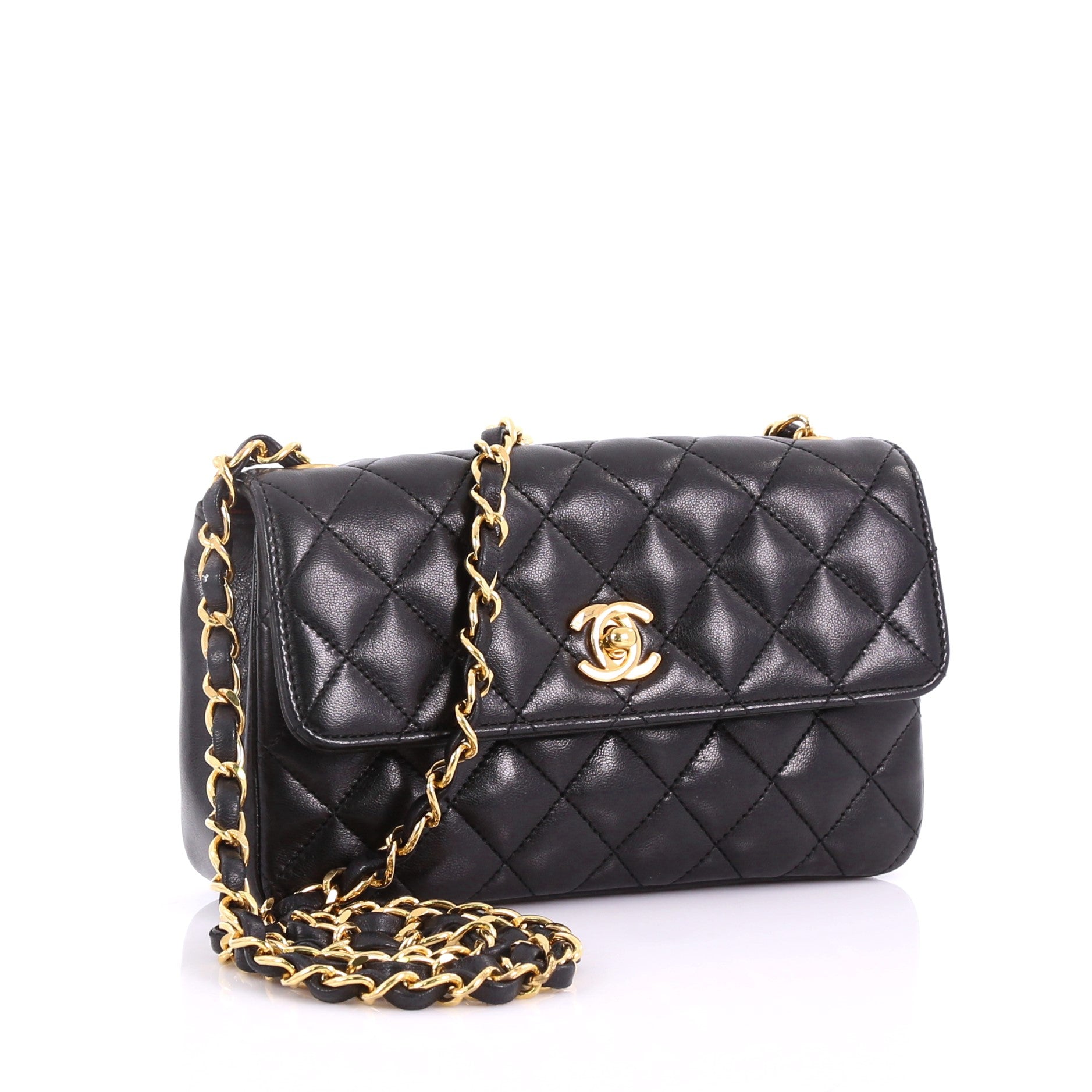 Vintage CC Chain Flap Bag Quilted Leather Mini